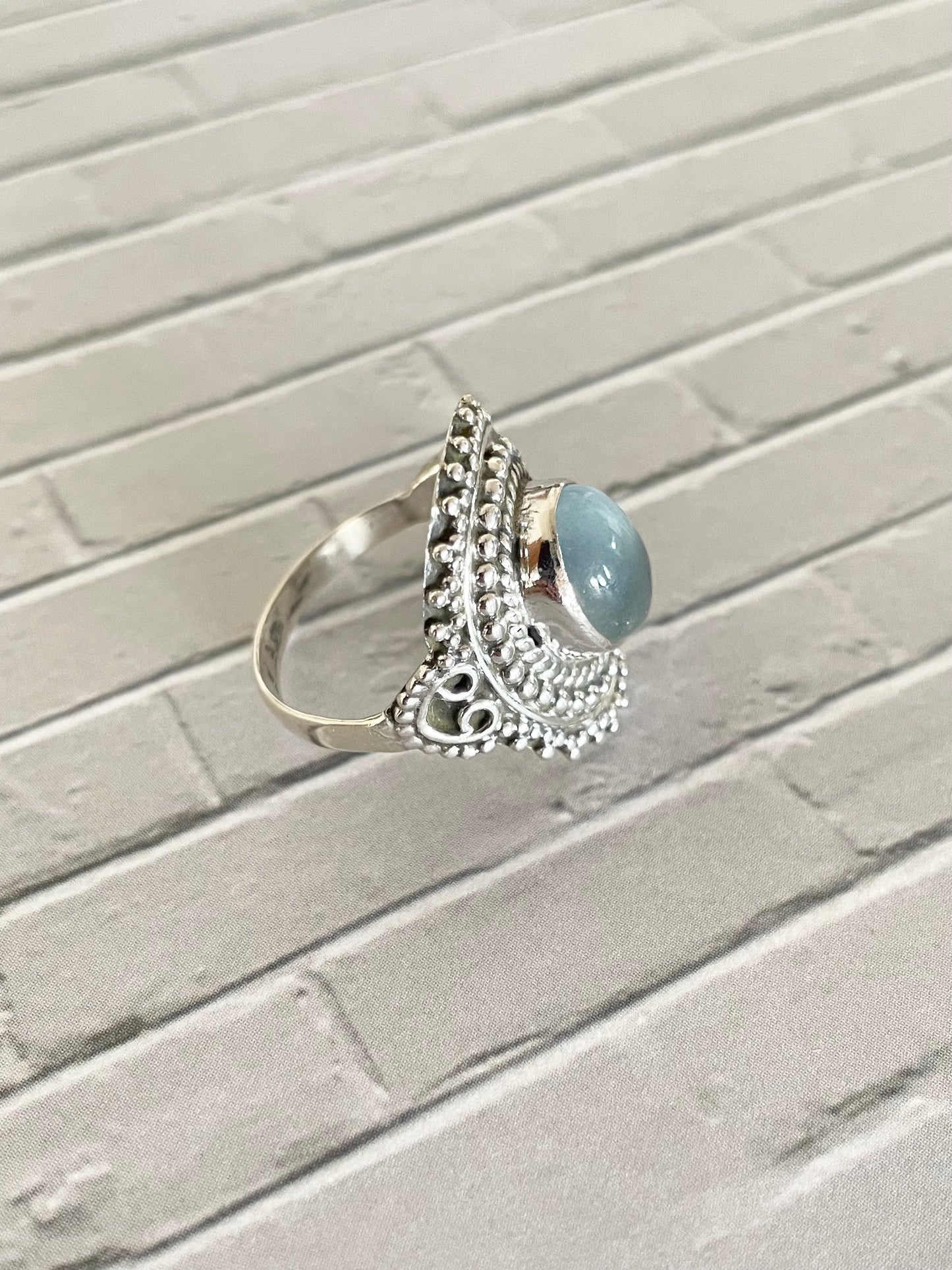 Blue Chalecdony Ring ~ Size 7
