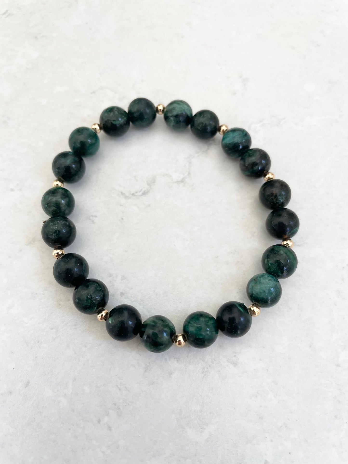 Emerald/Gold Healing Bracelet
