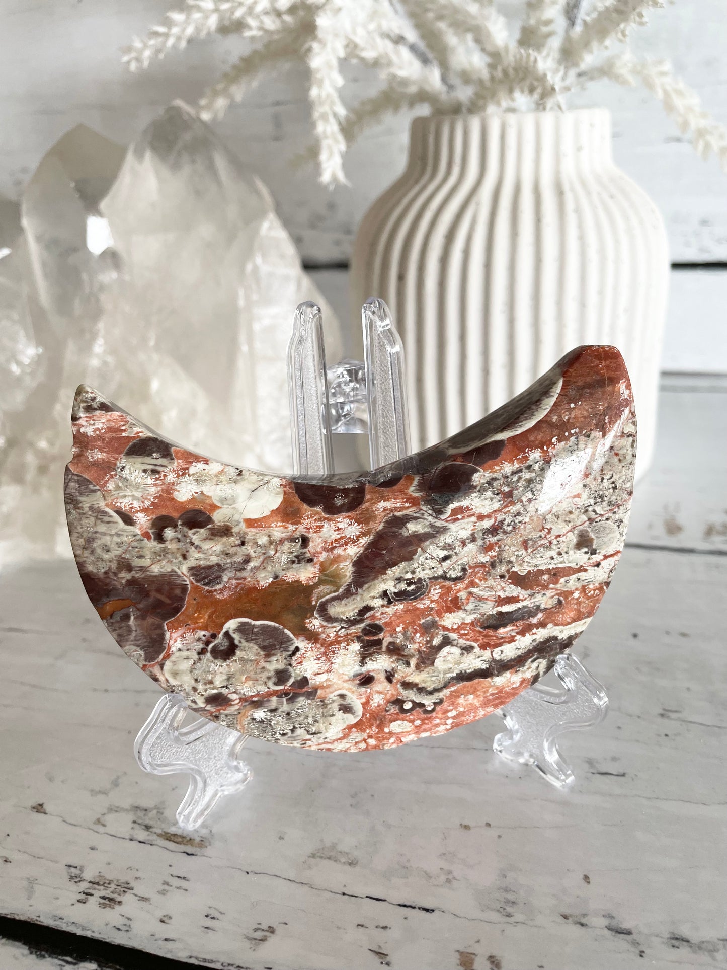 Fortune Agate Crescent Moon