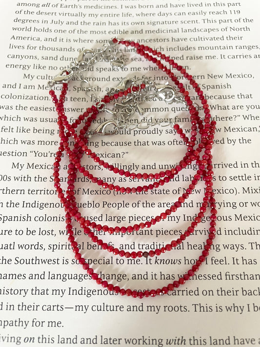 Faceted Bracelet ~ Red Coral