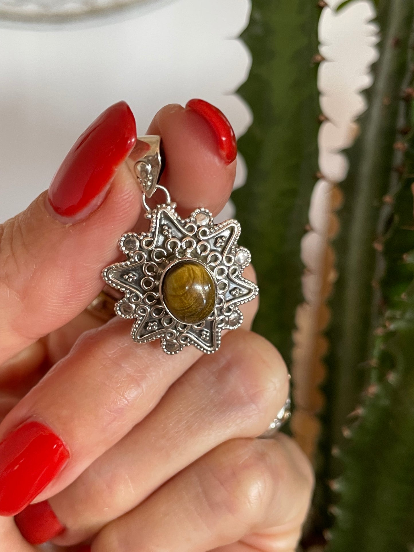 Tigers Eye Star Pendant