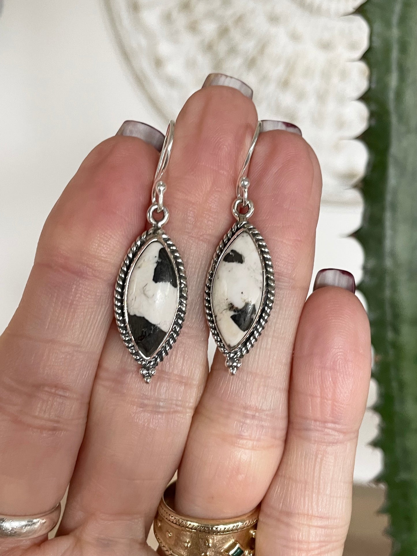 White Buffalo Turquoise Dangles