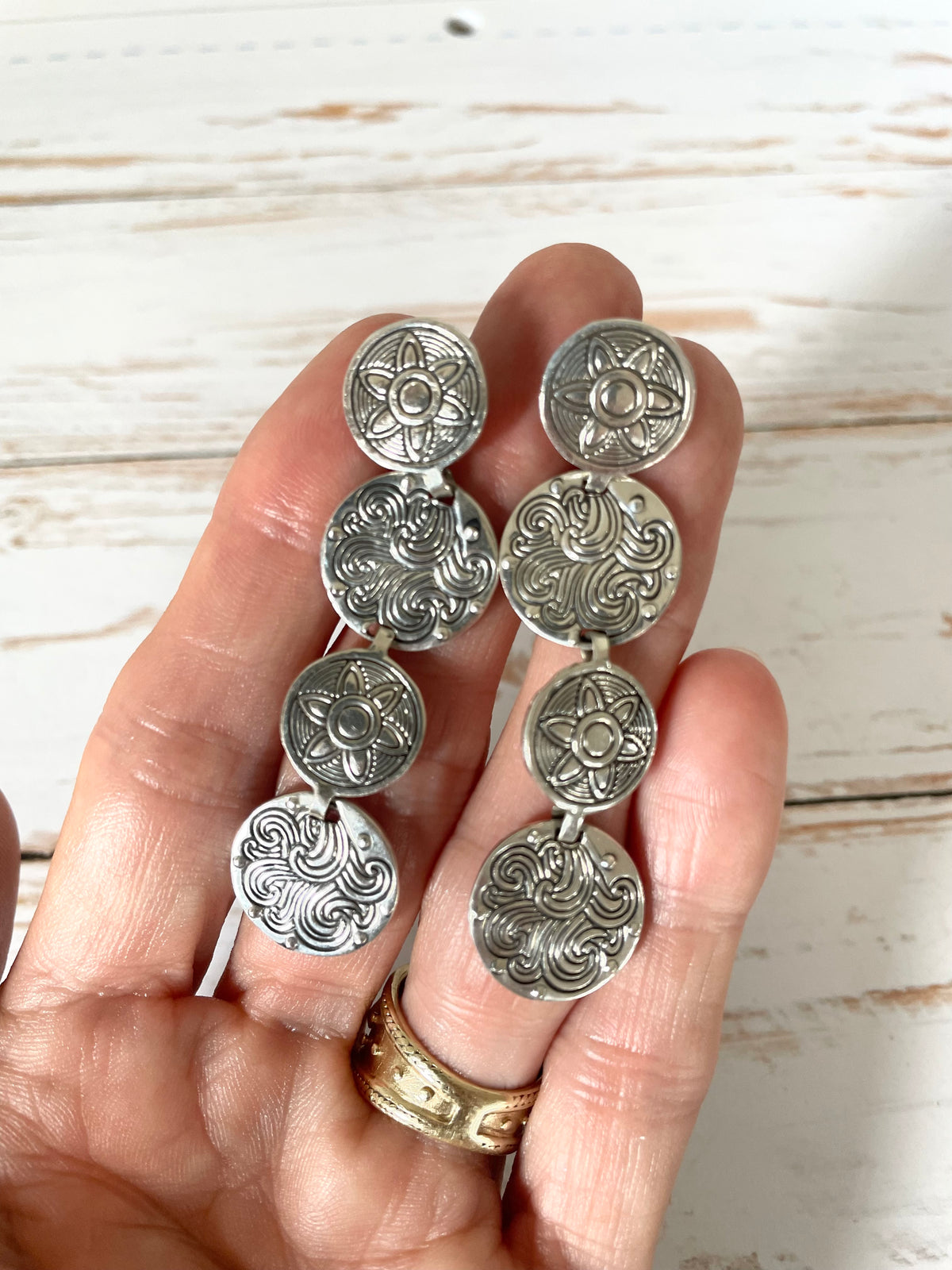 Vintage Mexican Stud Dangles - Artisan made