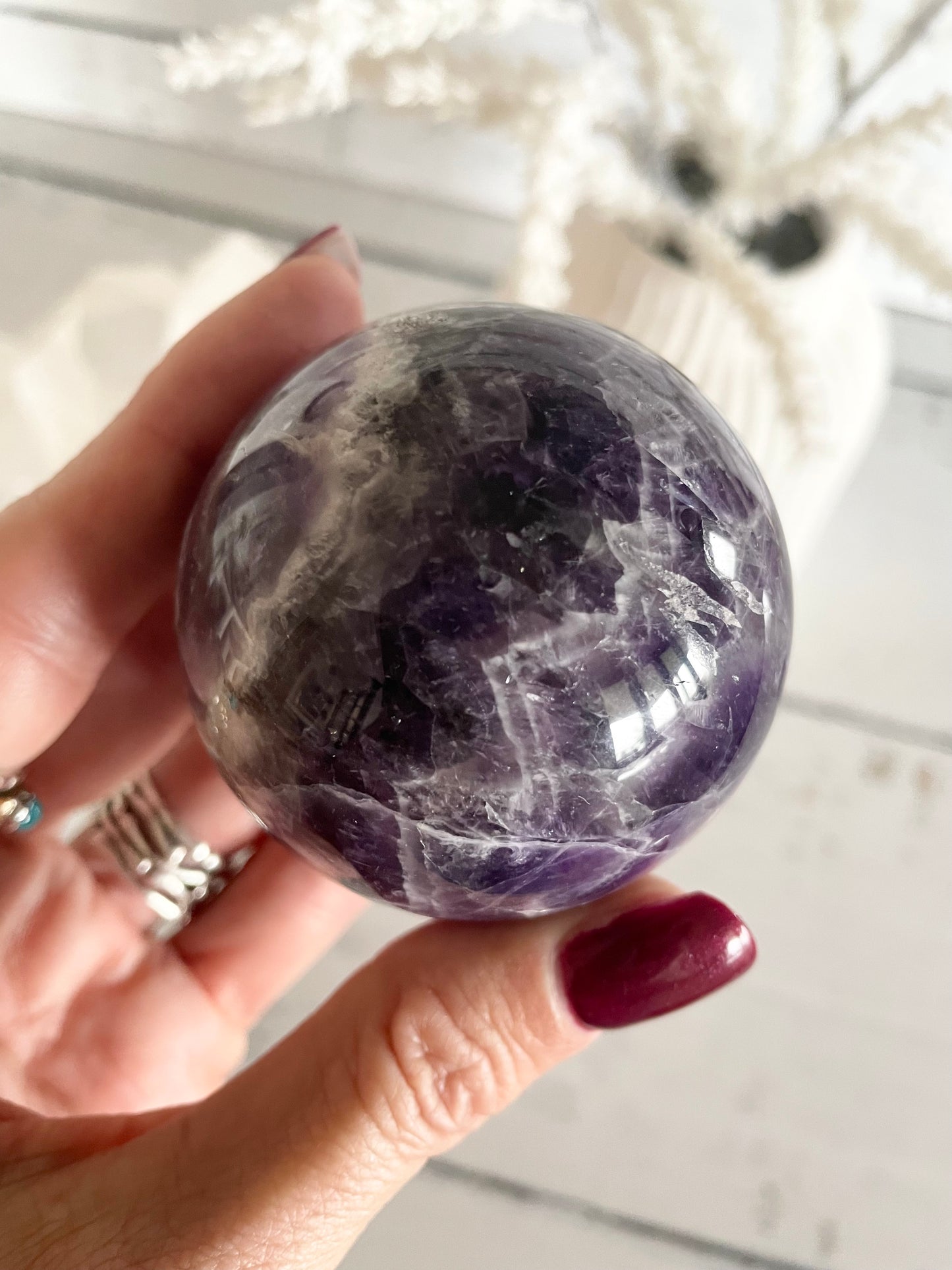 Chevron Dream Amethyst Sphere Includes Holder