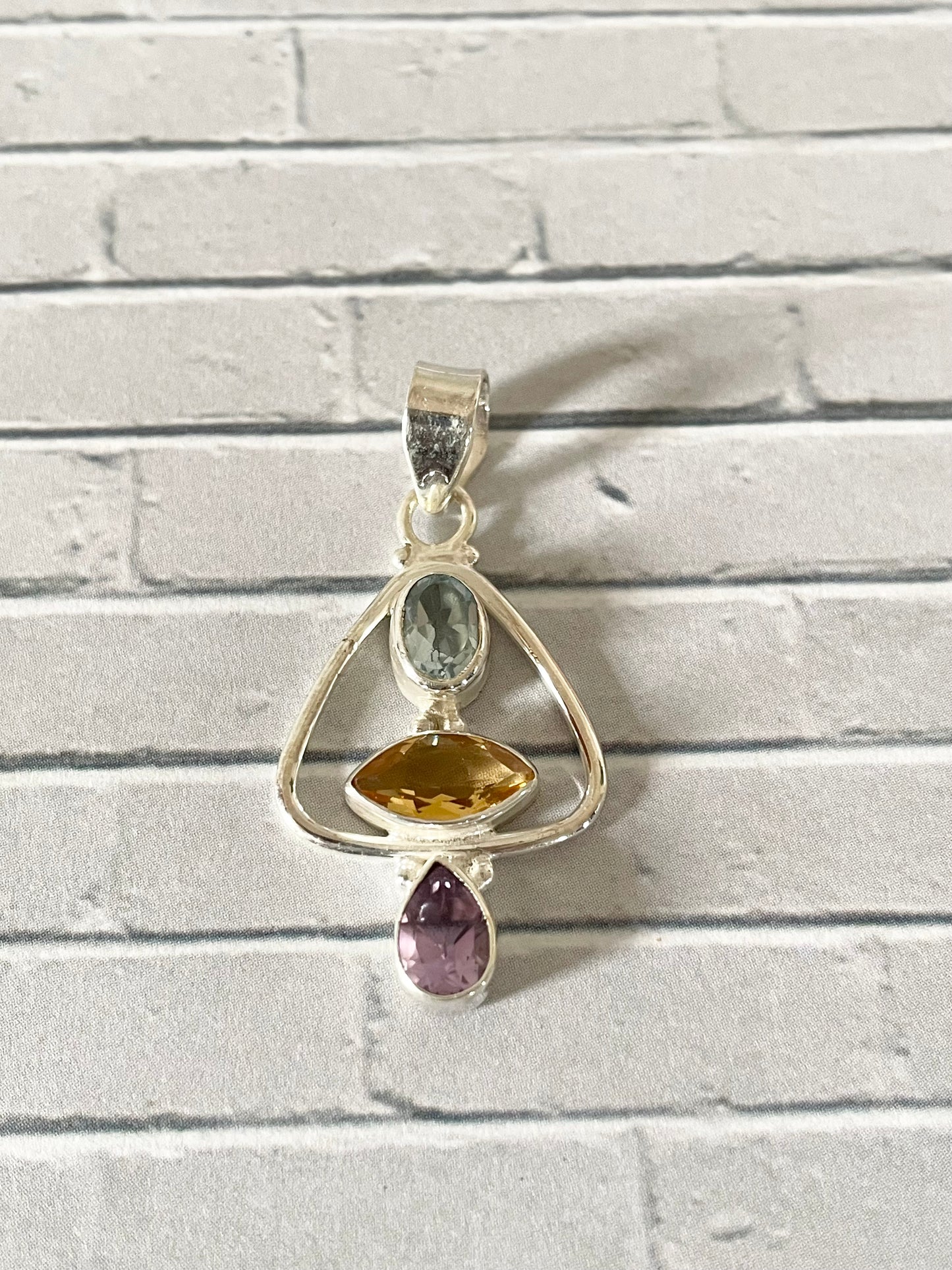 Topaz/Citrine /Amethyst Pendant