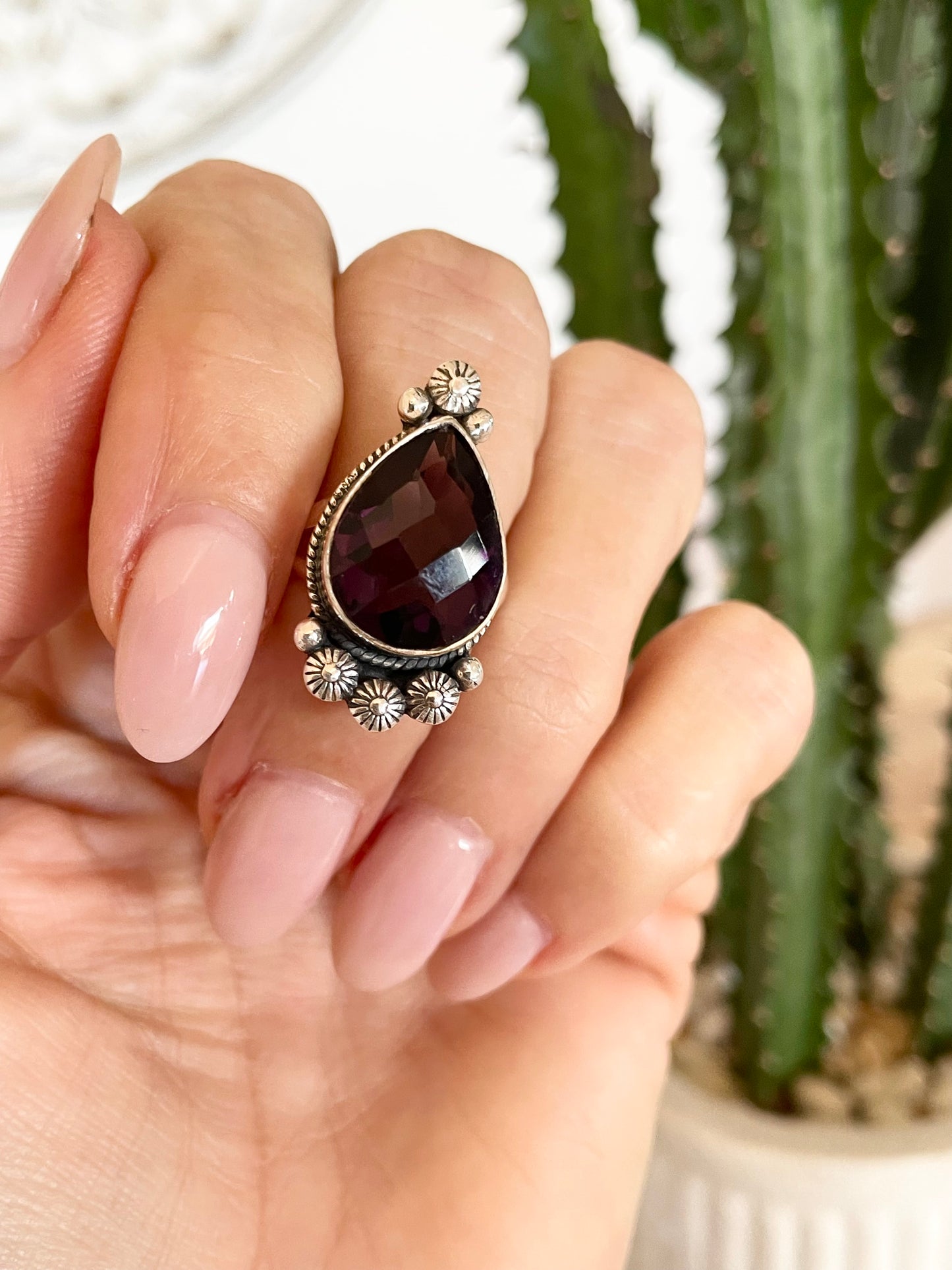 Amethyst ring ~Adjustable size 6-10