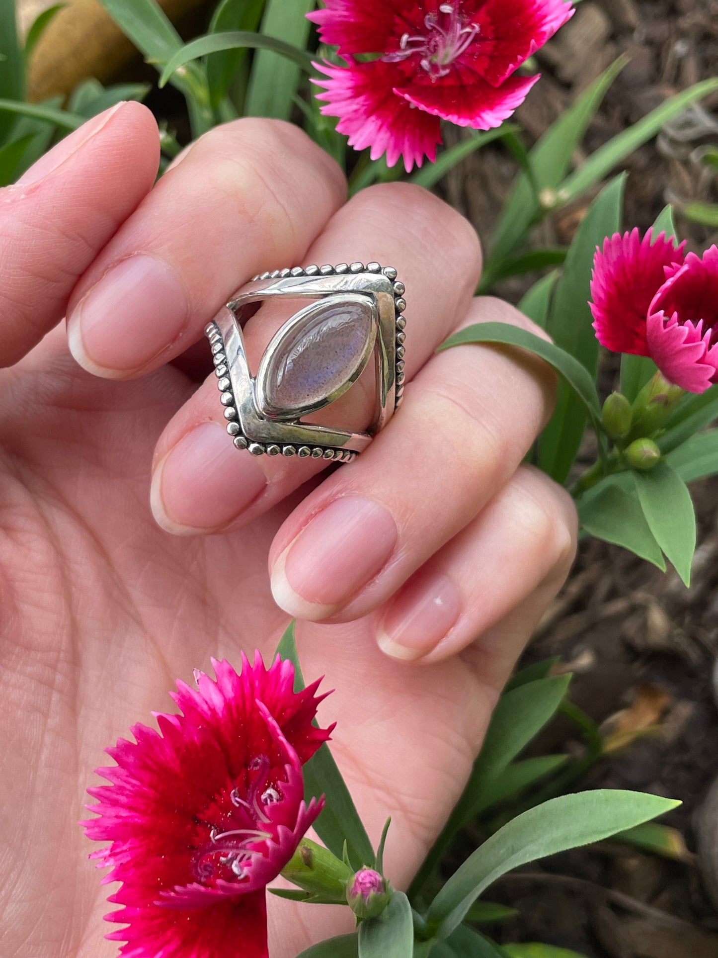 Labradorite Ring ~ size 7 & 8