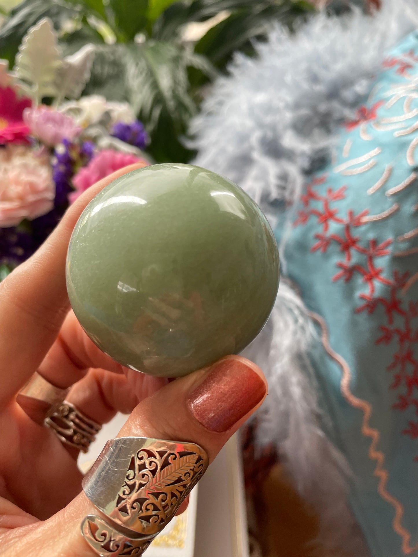 Green Aventurine Sphere Includes Holder