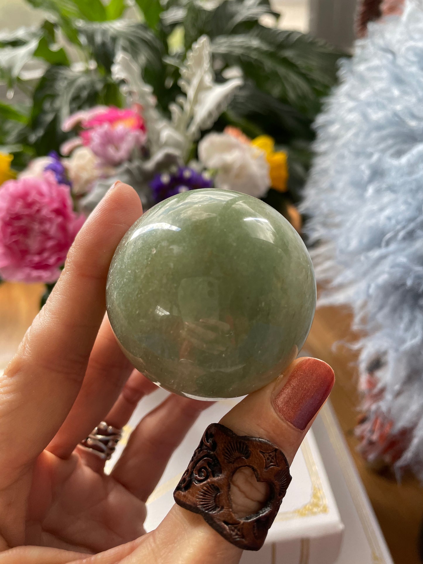 Green Aventurine Sphere Includes Holder