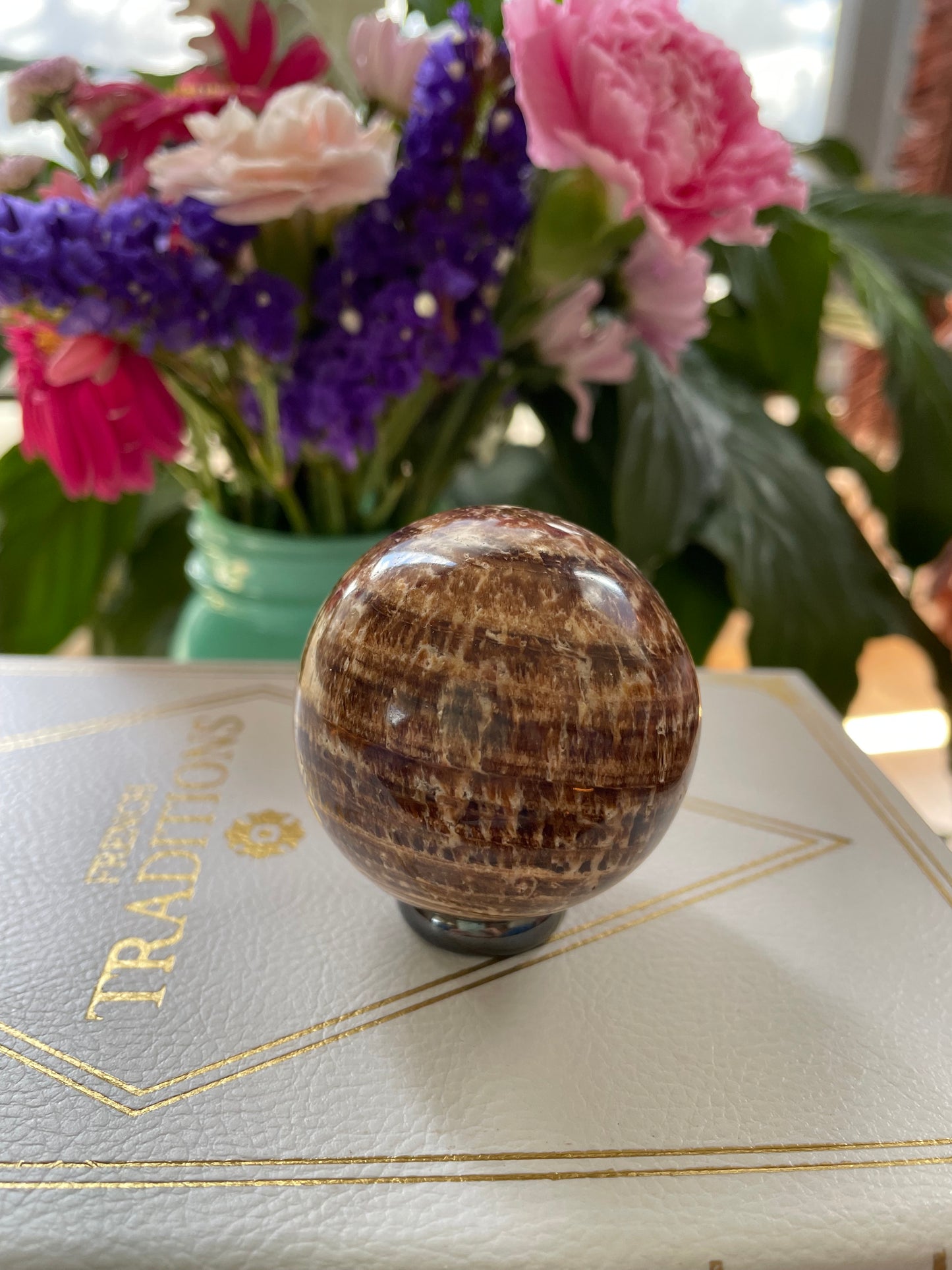 Aragonite Sphere Includes Holder