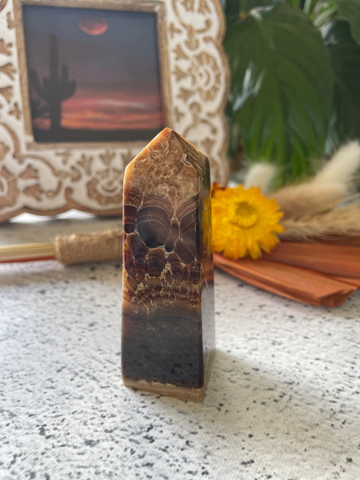 Chocolate Calcite Obelisk