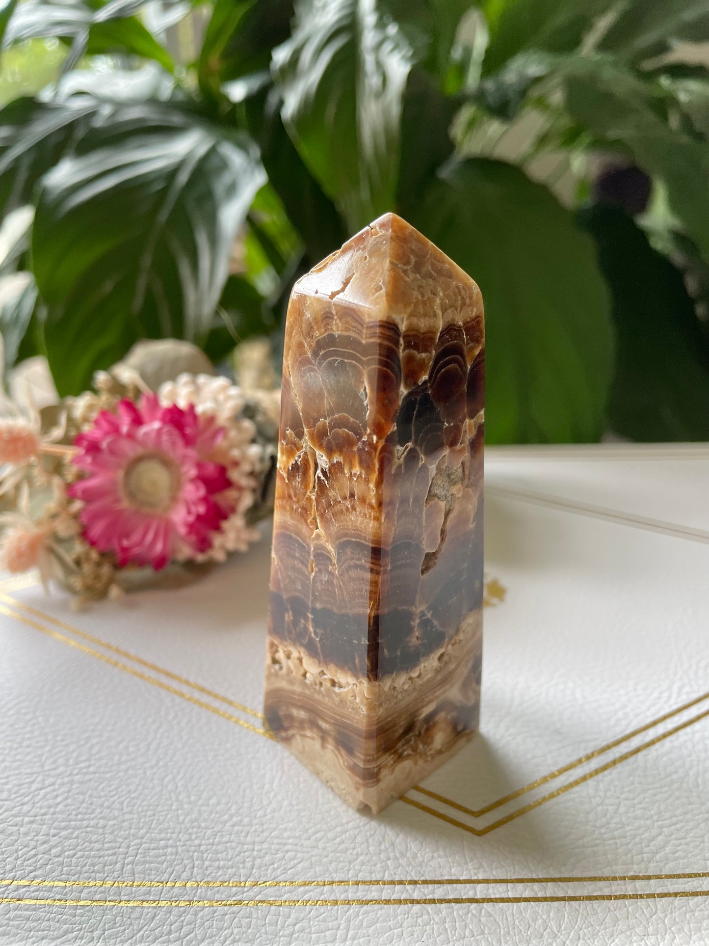 Chocolate Calcite Obelisk