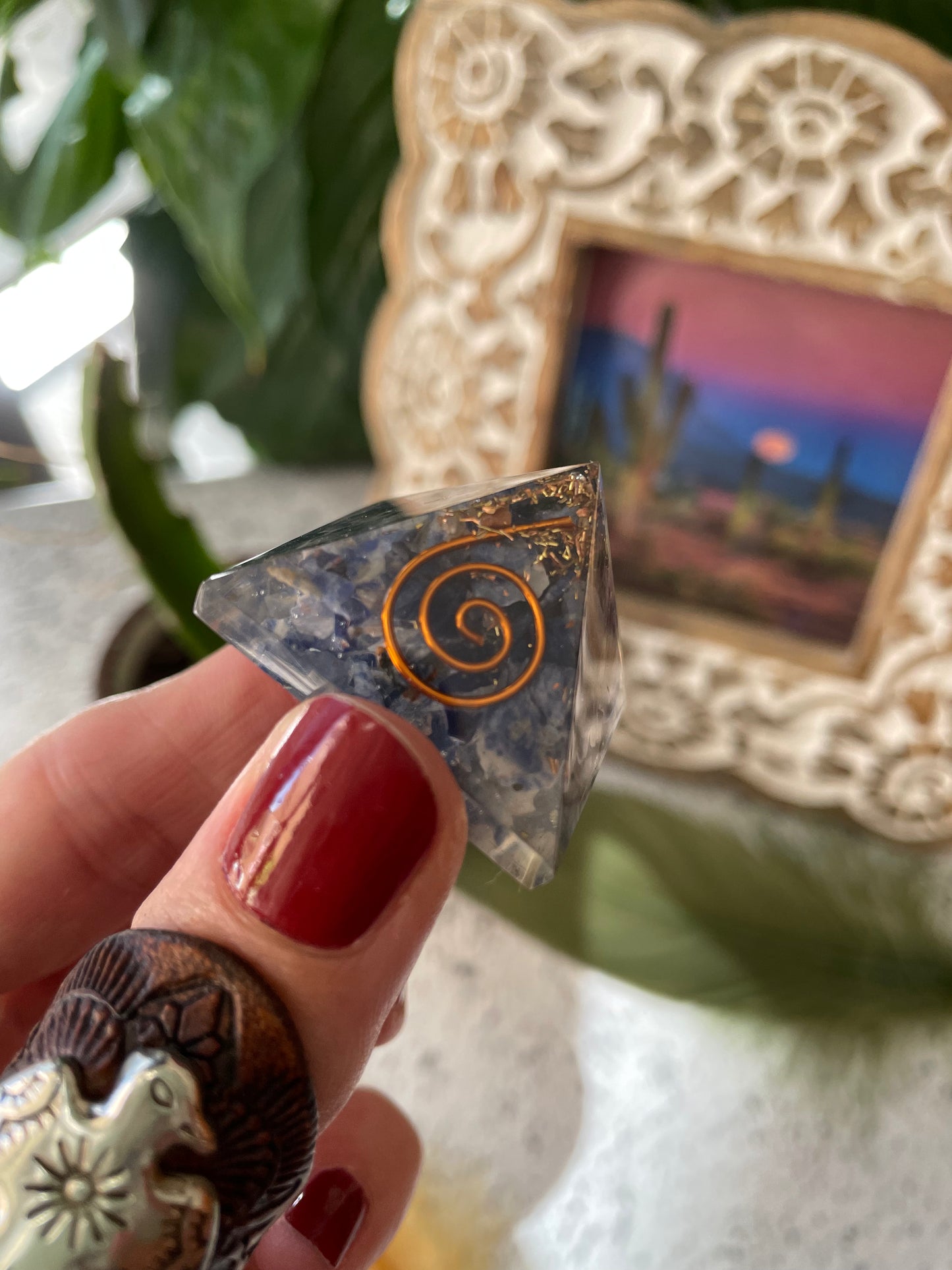 Sodalite Copper charged pyramid