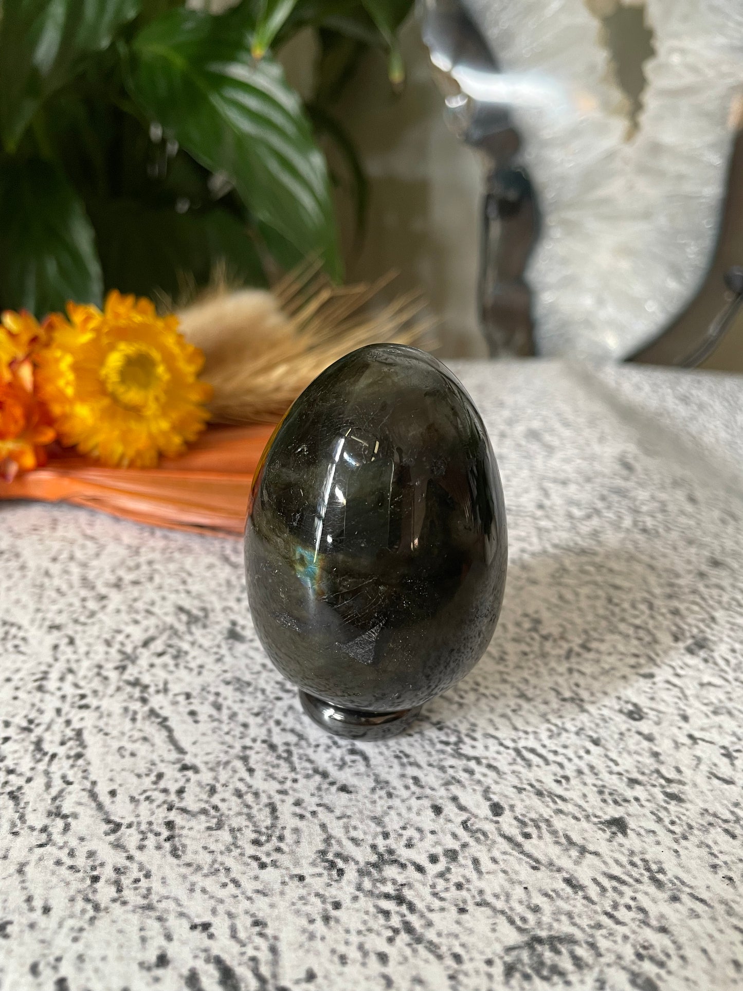 Labradorite Egg with holder