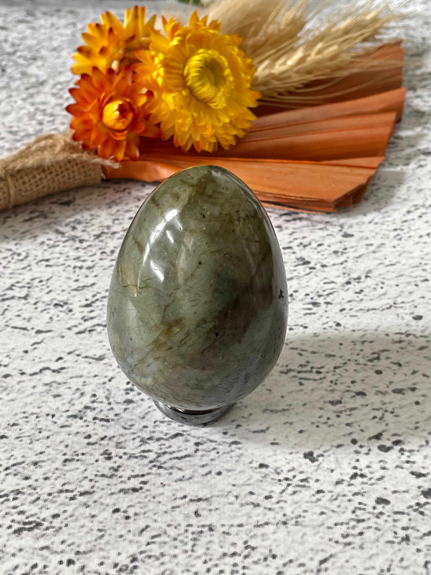 Labradorite Egg with holder