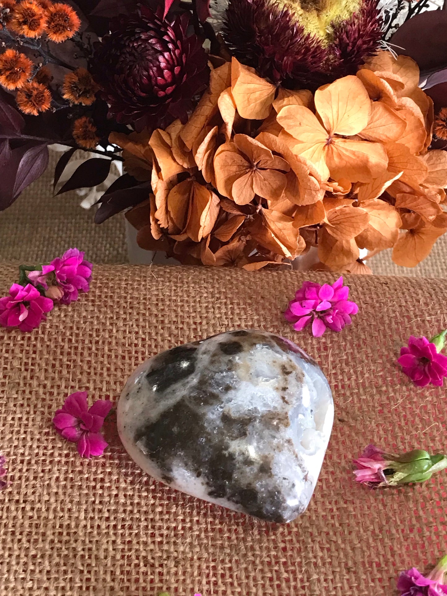 Pink Opal Druzy Heart