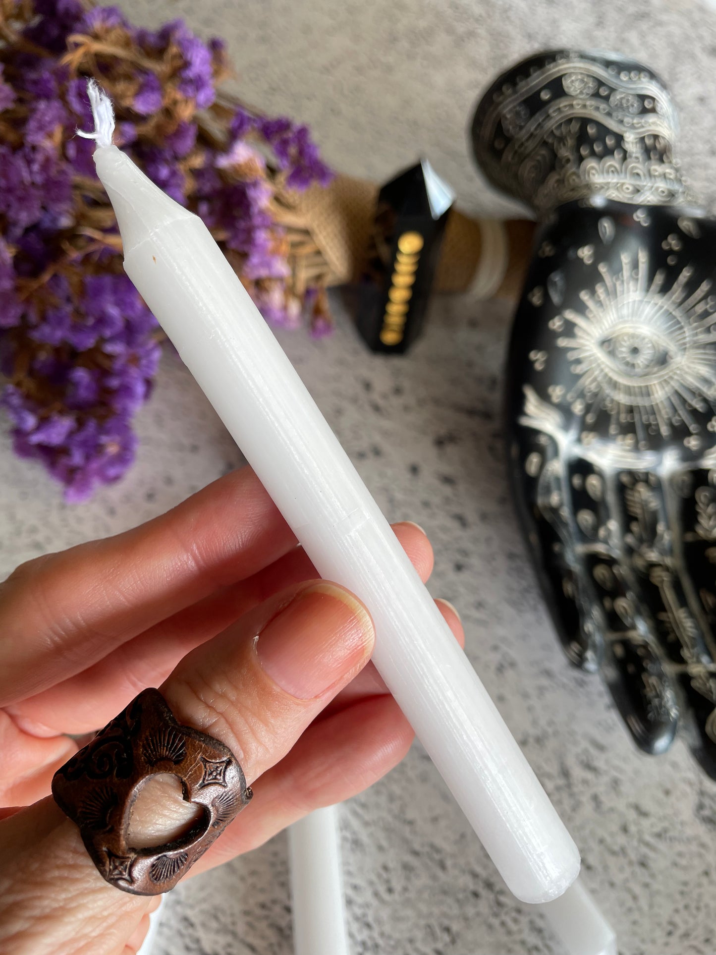 Wish/Mantra Candle White - Peace and purity