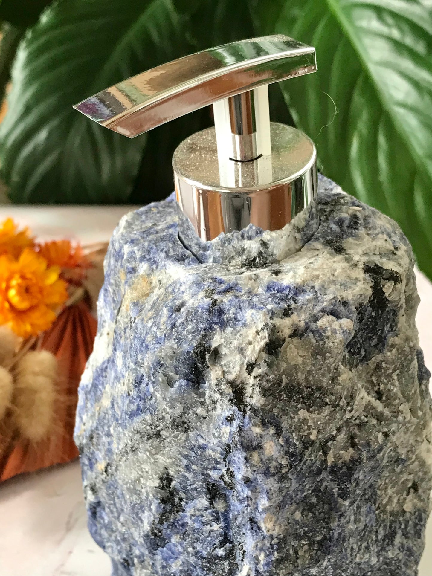 Raw Crystal Soap/Lotion Dispenser ~ Sodalite