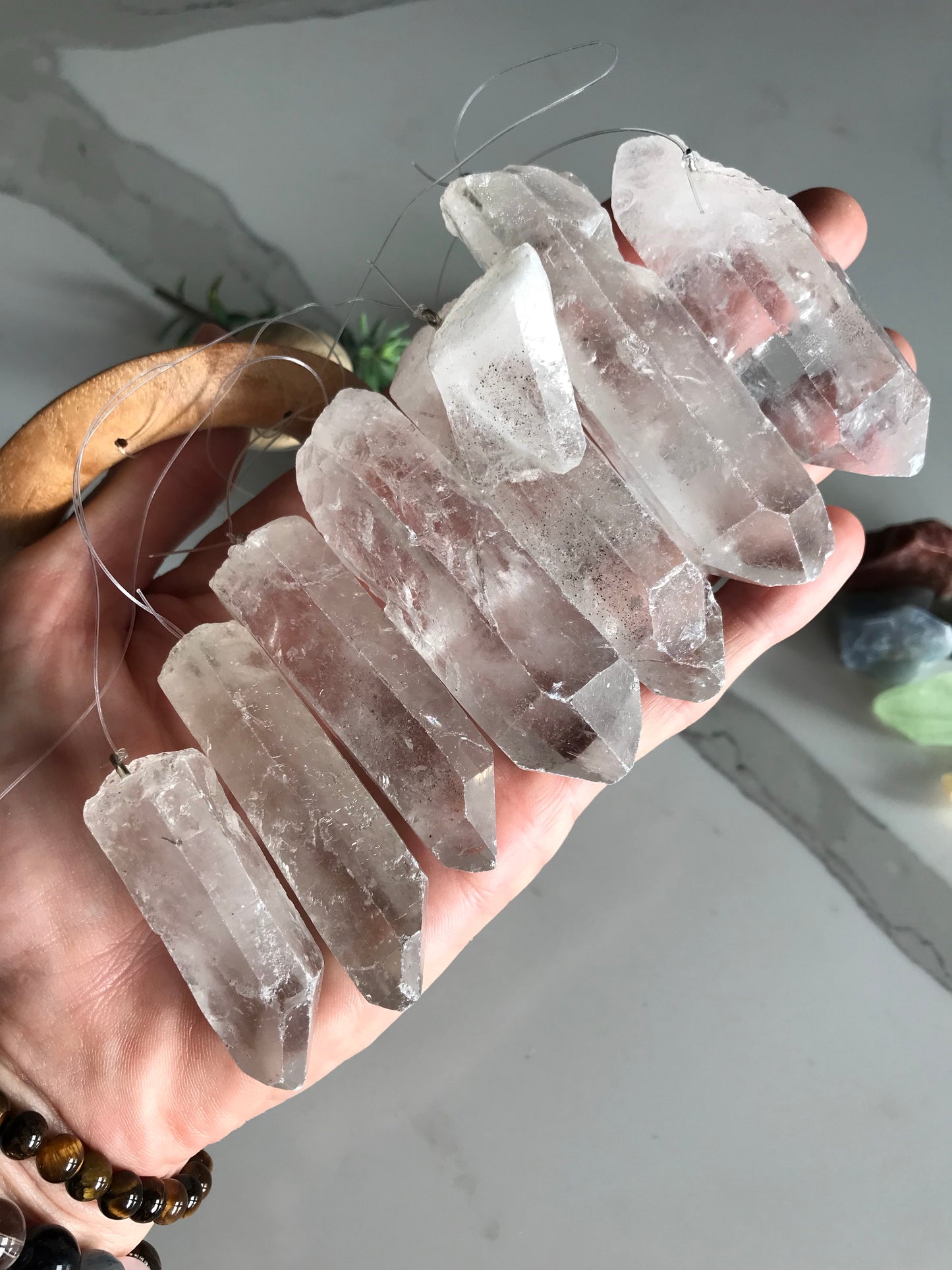 Clear Quartz Natural Point Chimes