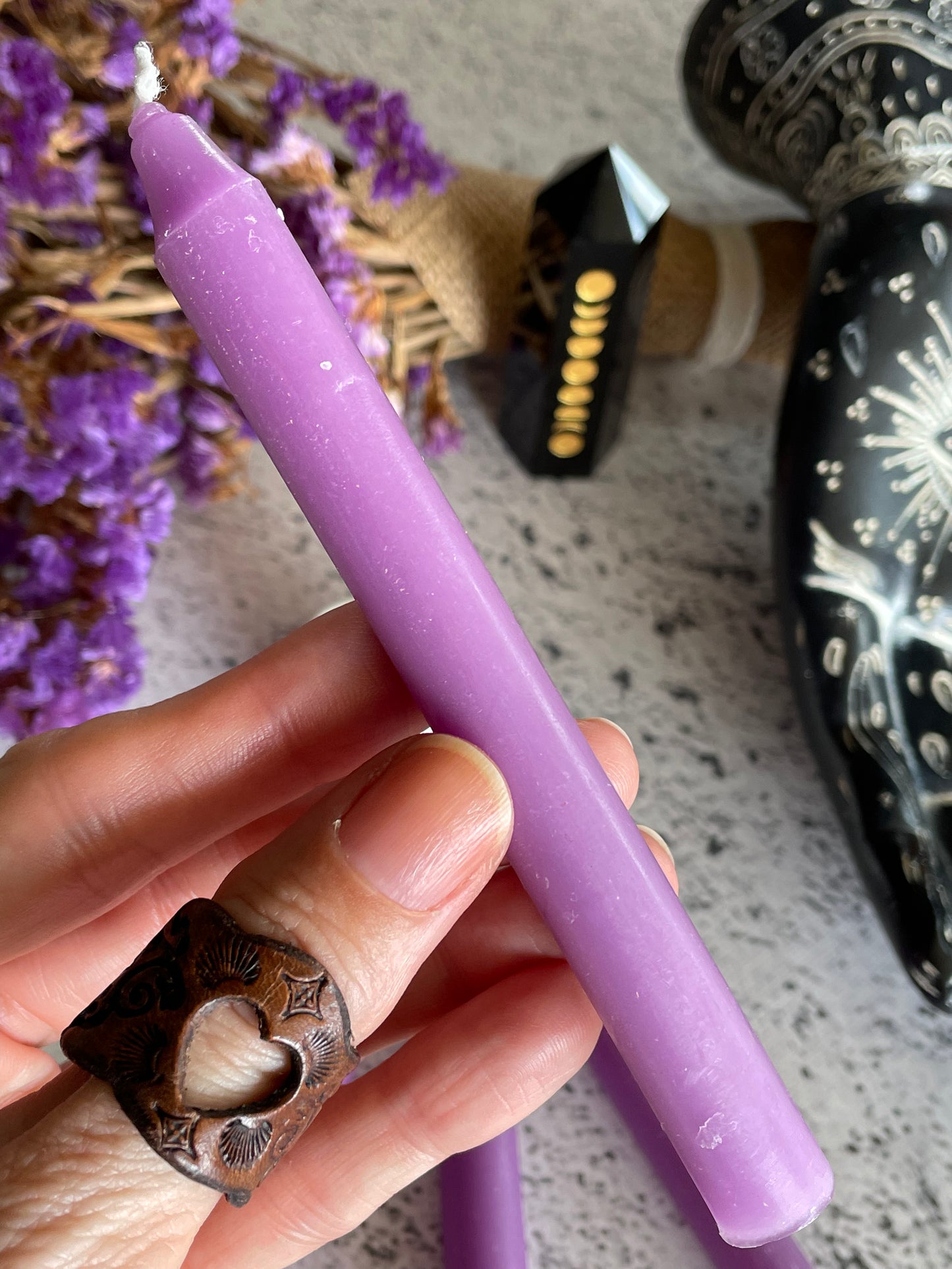 Wish/Mantra Candle Lilac - Spiritual Awarness & intuition