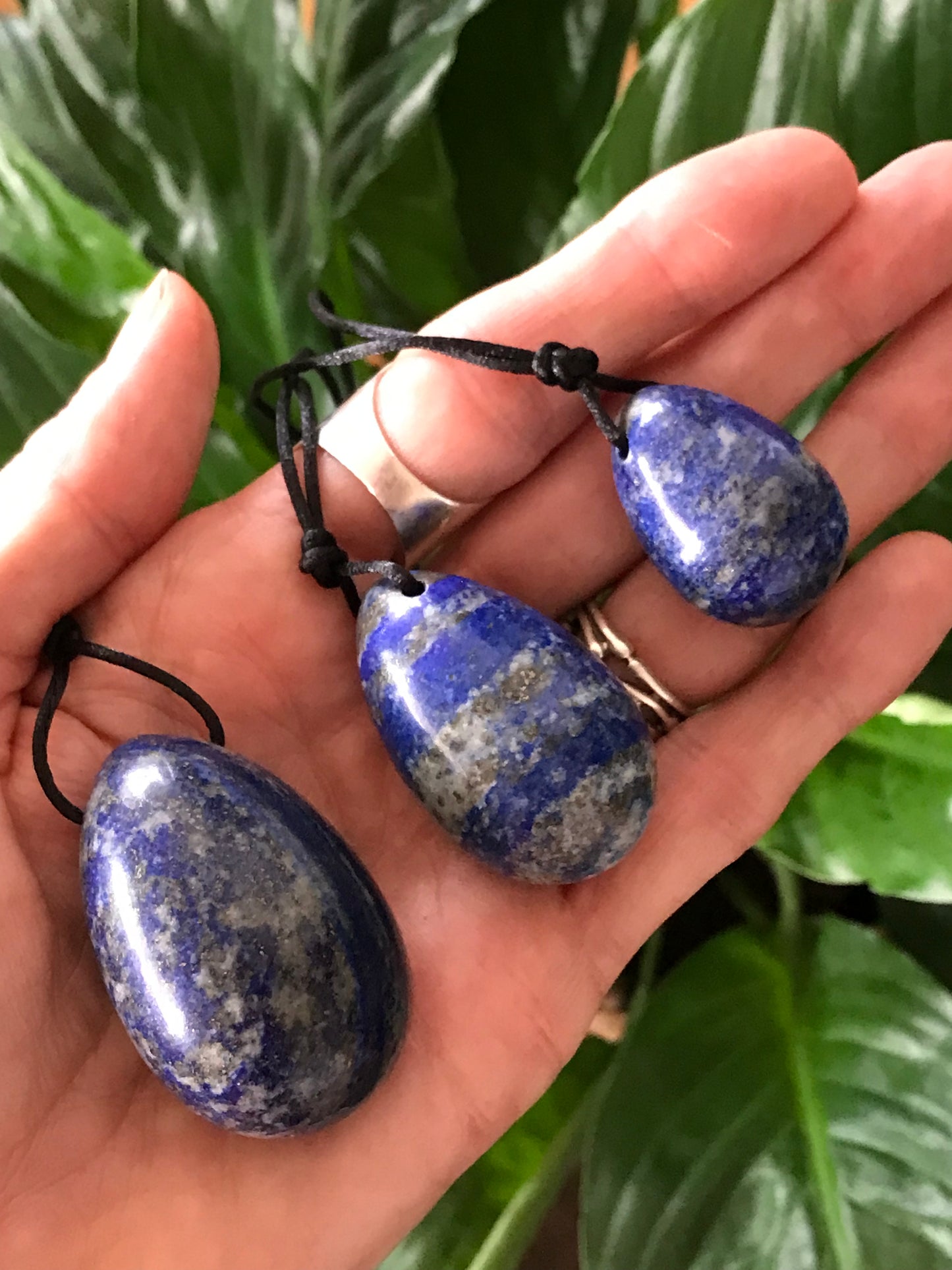 Yoni Eggs ~ Lapis Lazuli Set of 3 with Sari pouch
