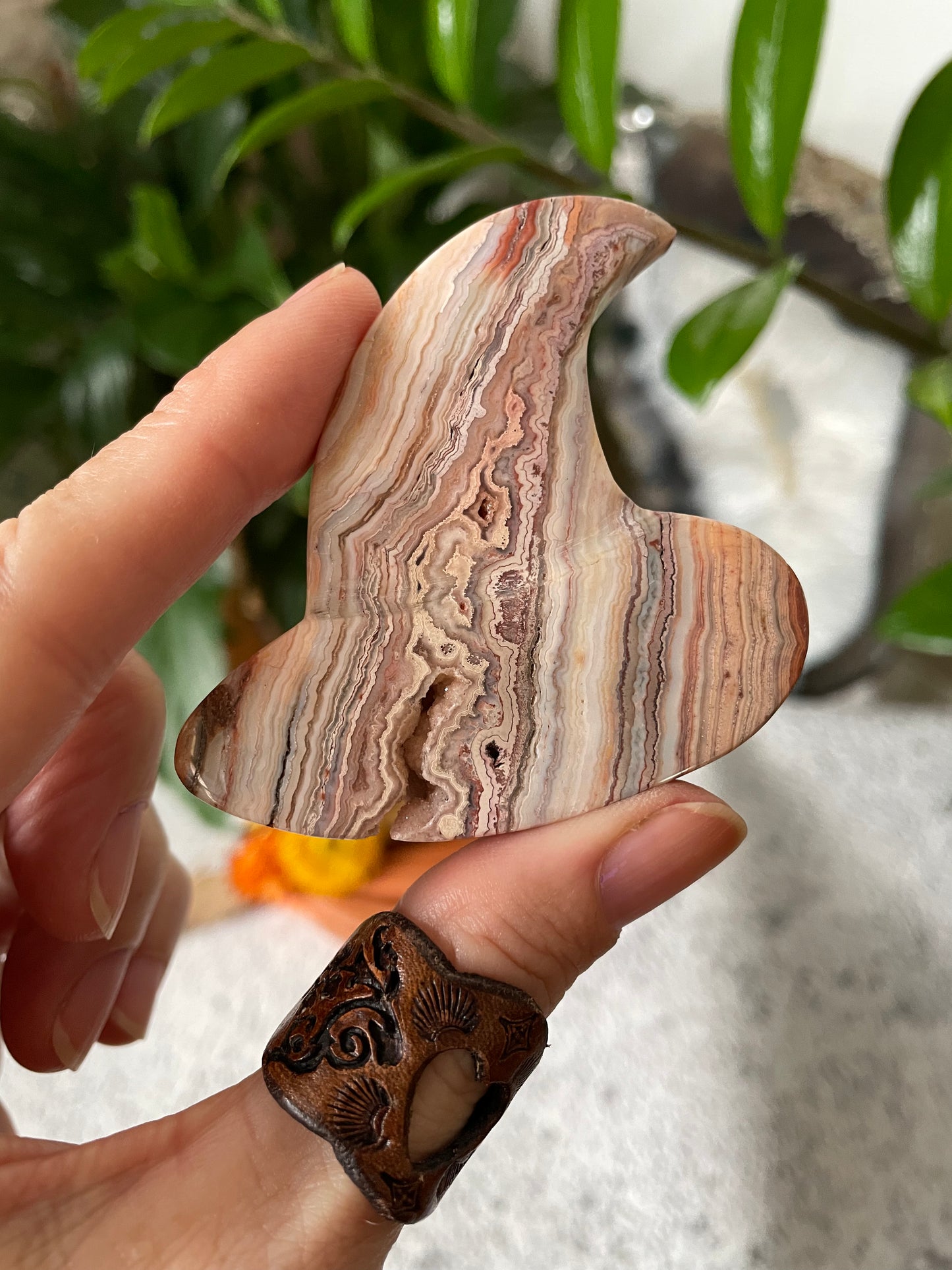 Witch Hat 2 ~ Pink Crazy Lace Agate