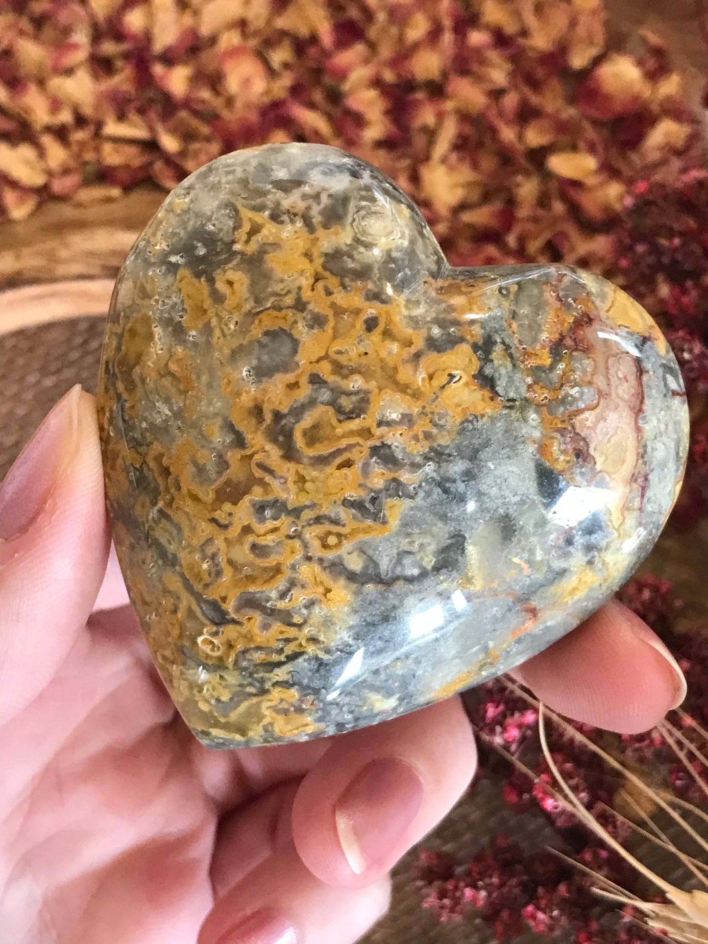 Crazy Lace Agate Heart