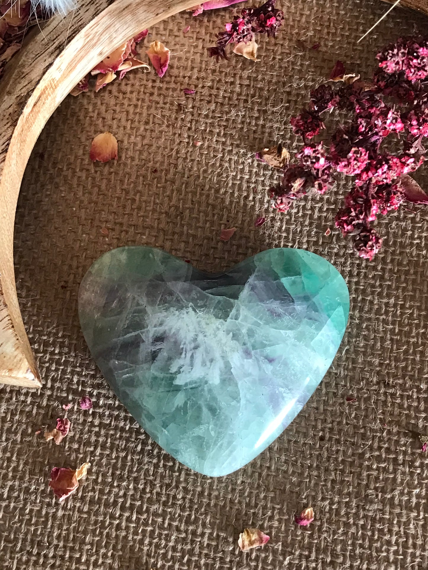 Rainbow Fluorite Heart