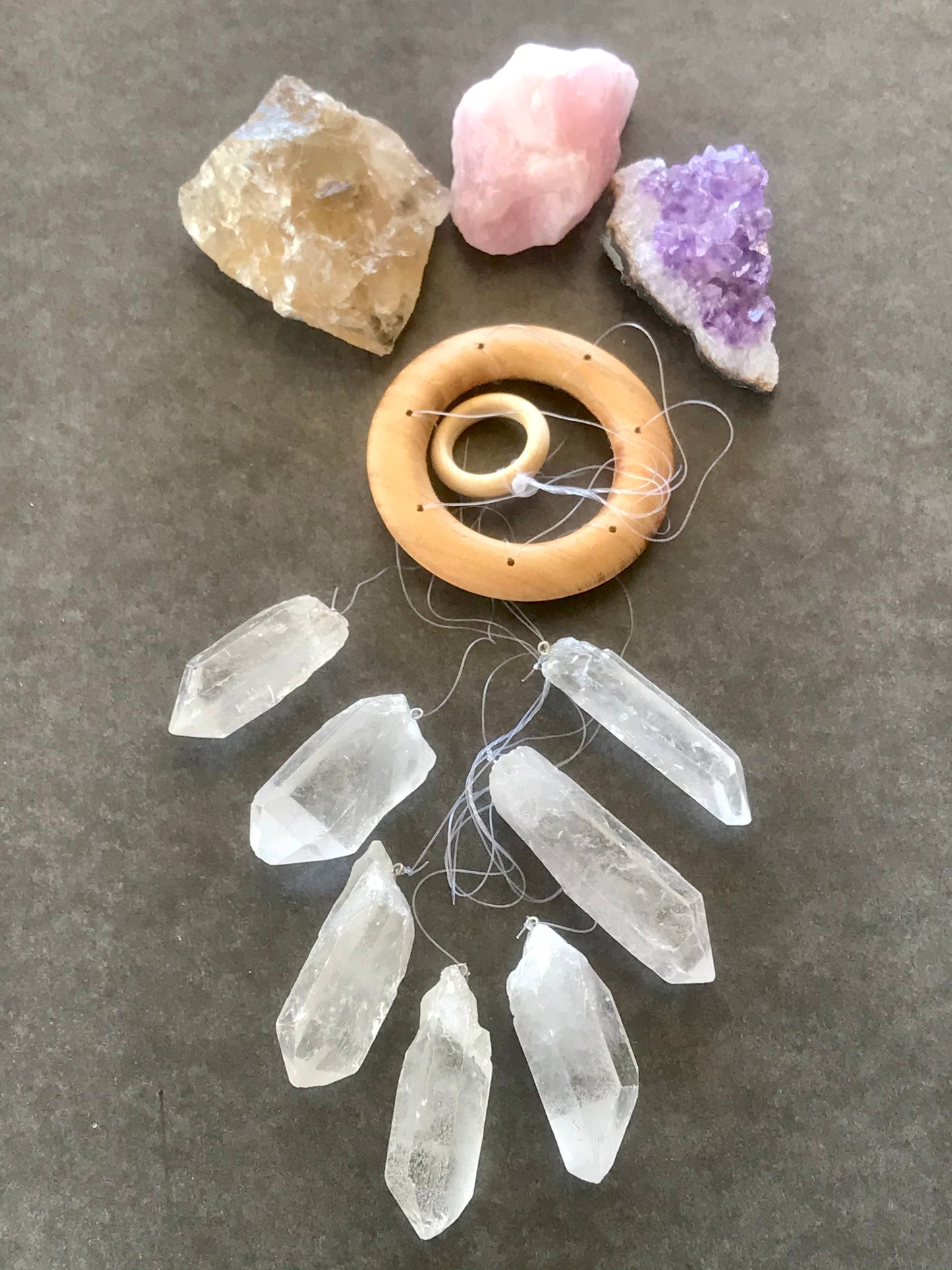 Clear Quartz Natural Point Chimes