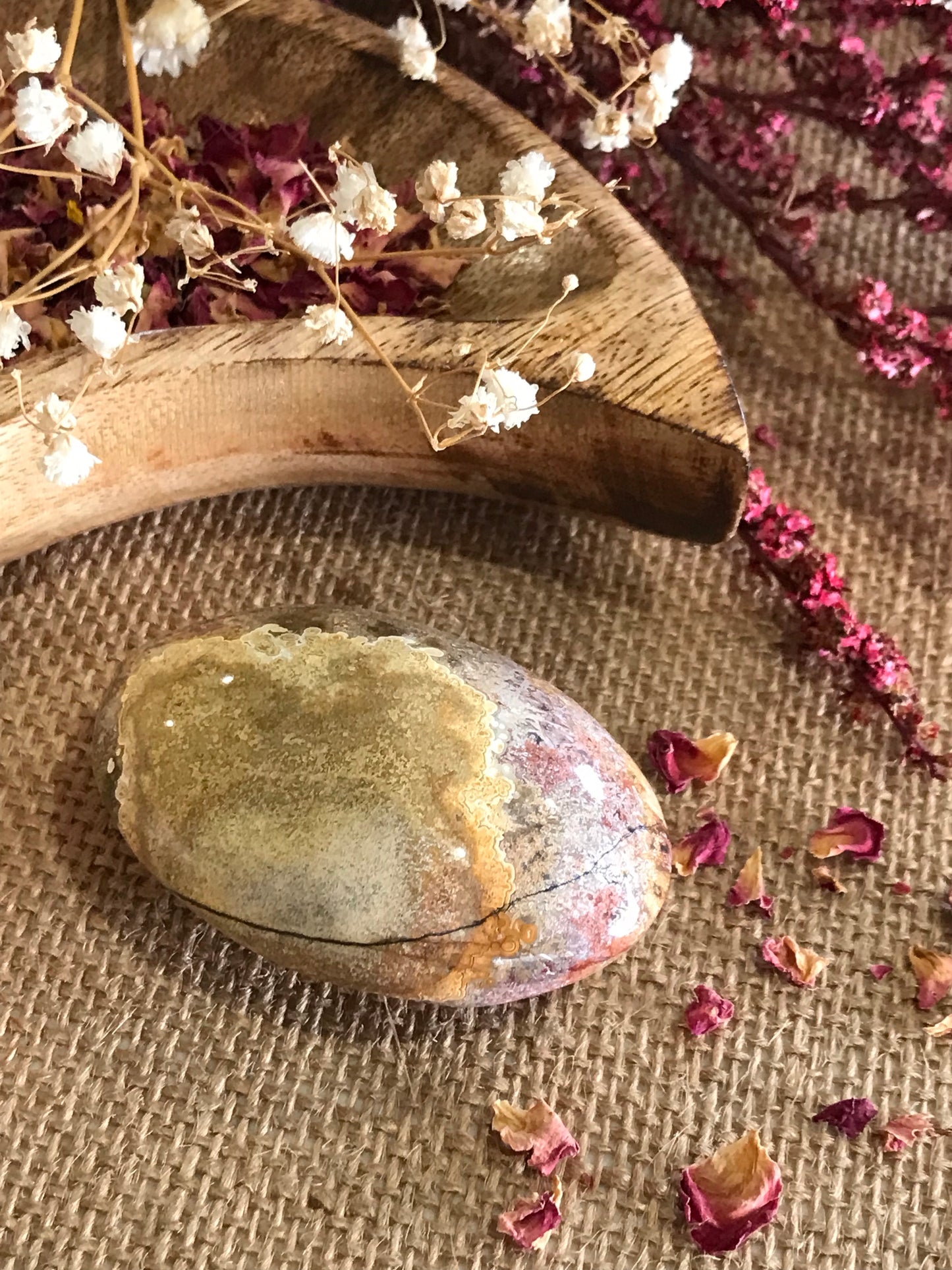 Mexican Sardonyx Pillow Palm Stone