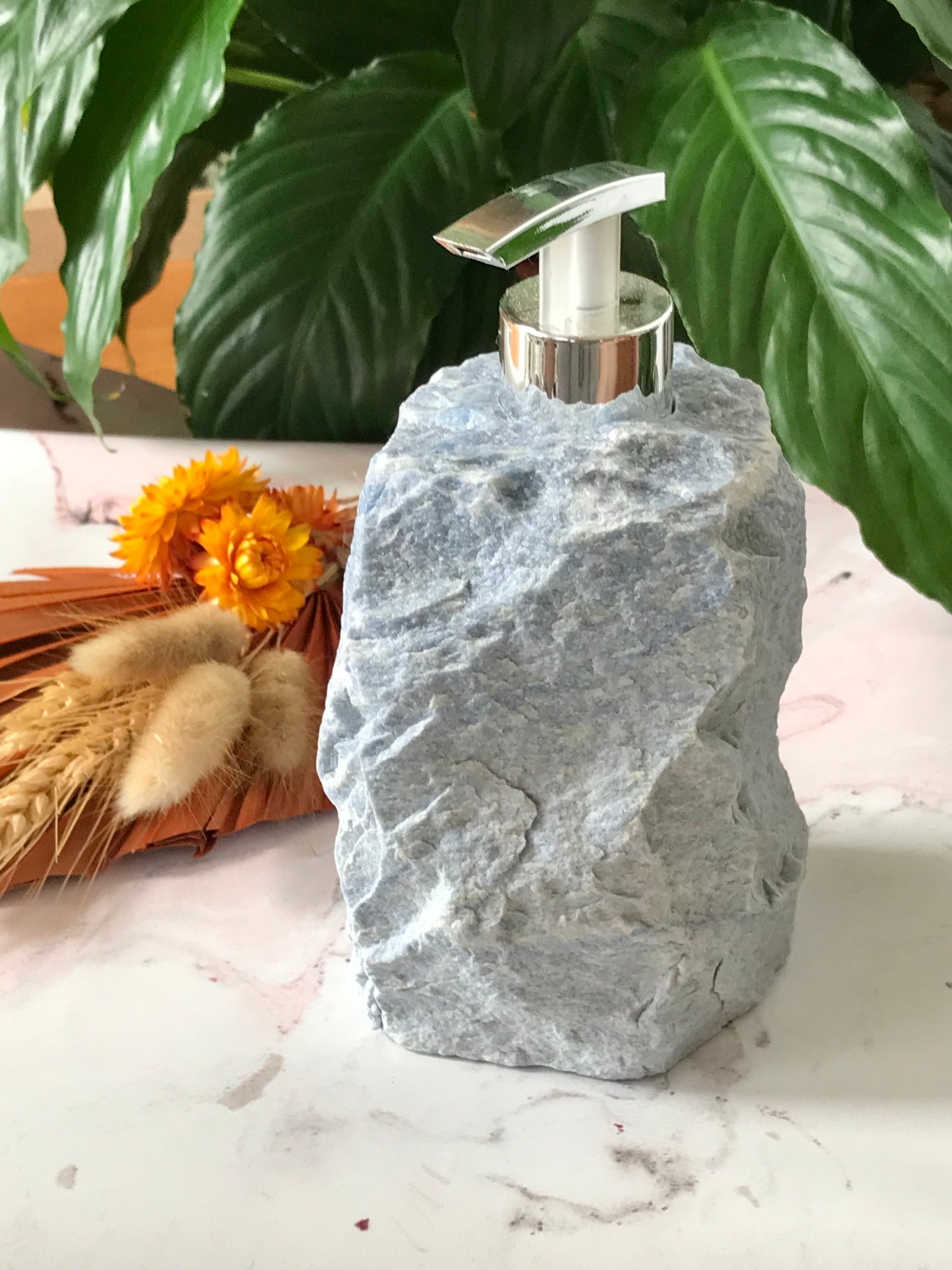 Raw Crystal Soap/Lotion Dispenser ~ Blue Quartz