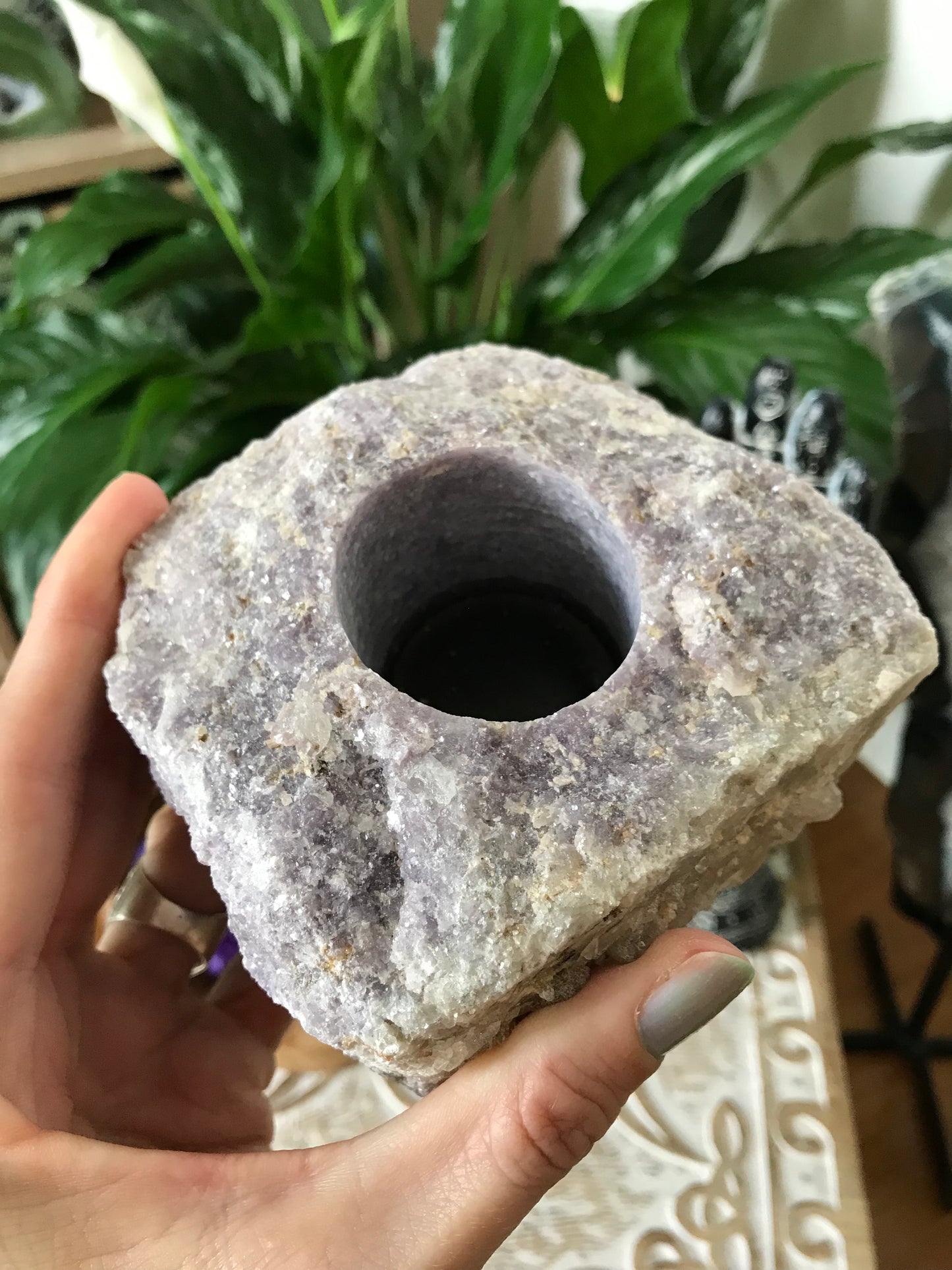 Candle Holder ~ Lepidolite