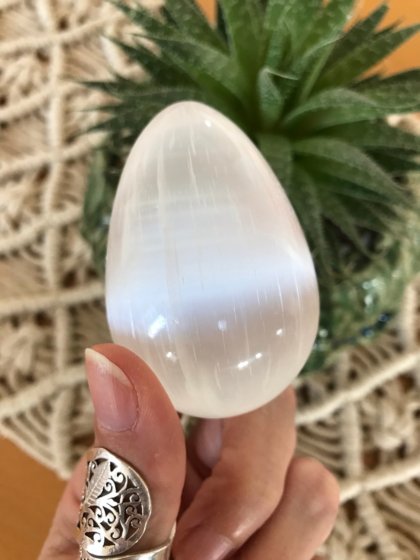Selenite Egg with holder