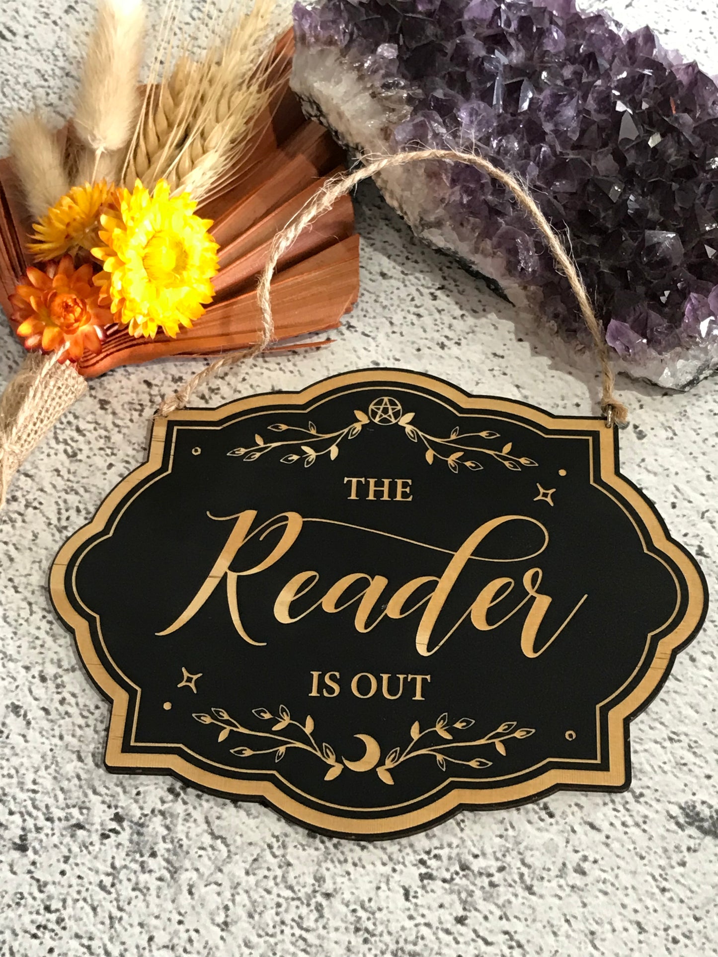 Wooden Reversable Sign ~ READER