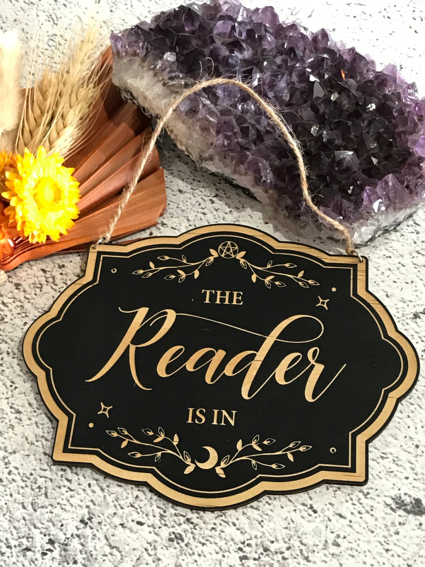 Wooden Reversable Sign ~ READER