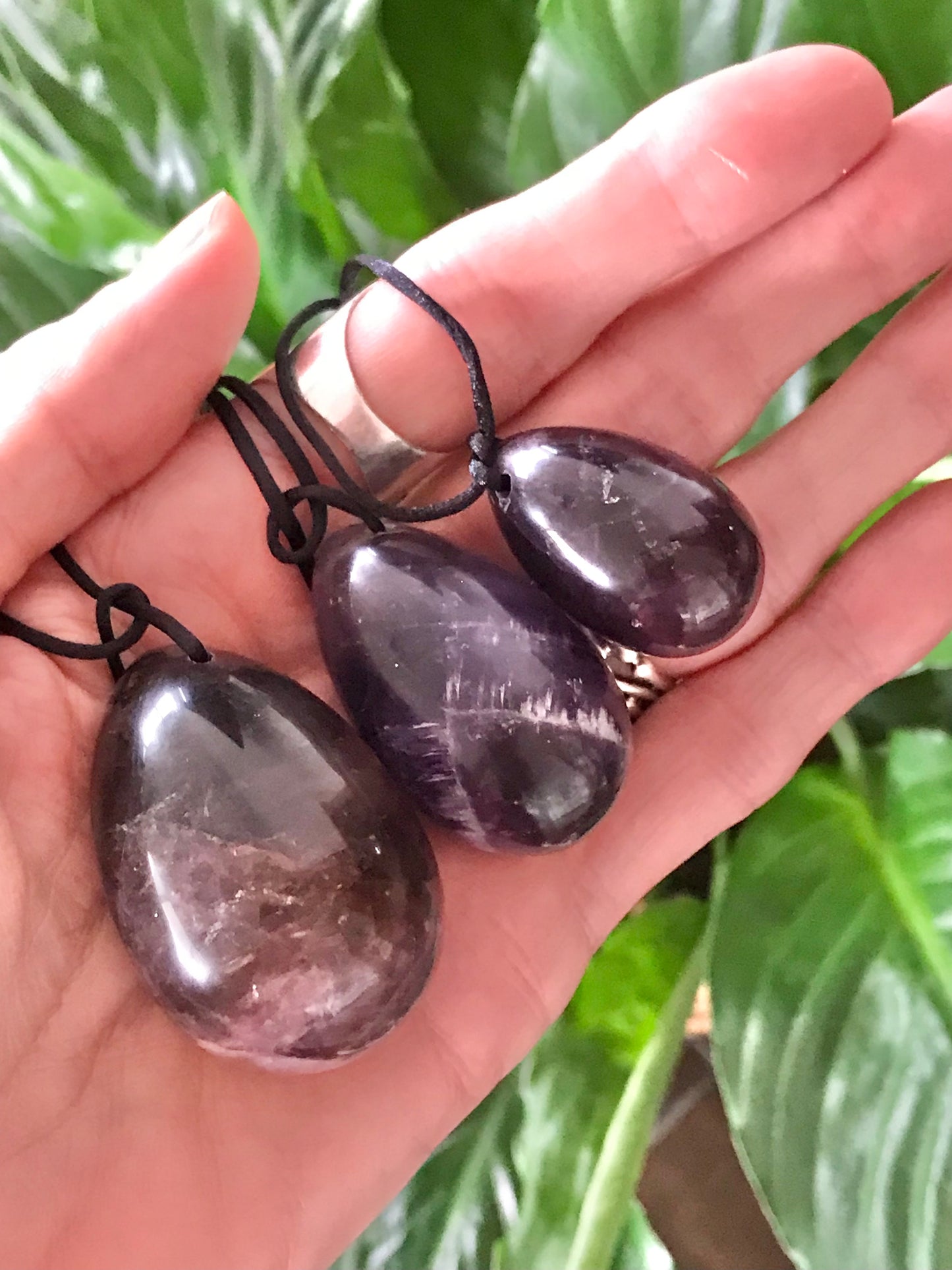 Yoni Eggs ~ Amethyst Set of 3 with Sari Pouch