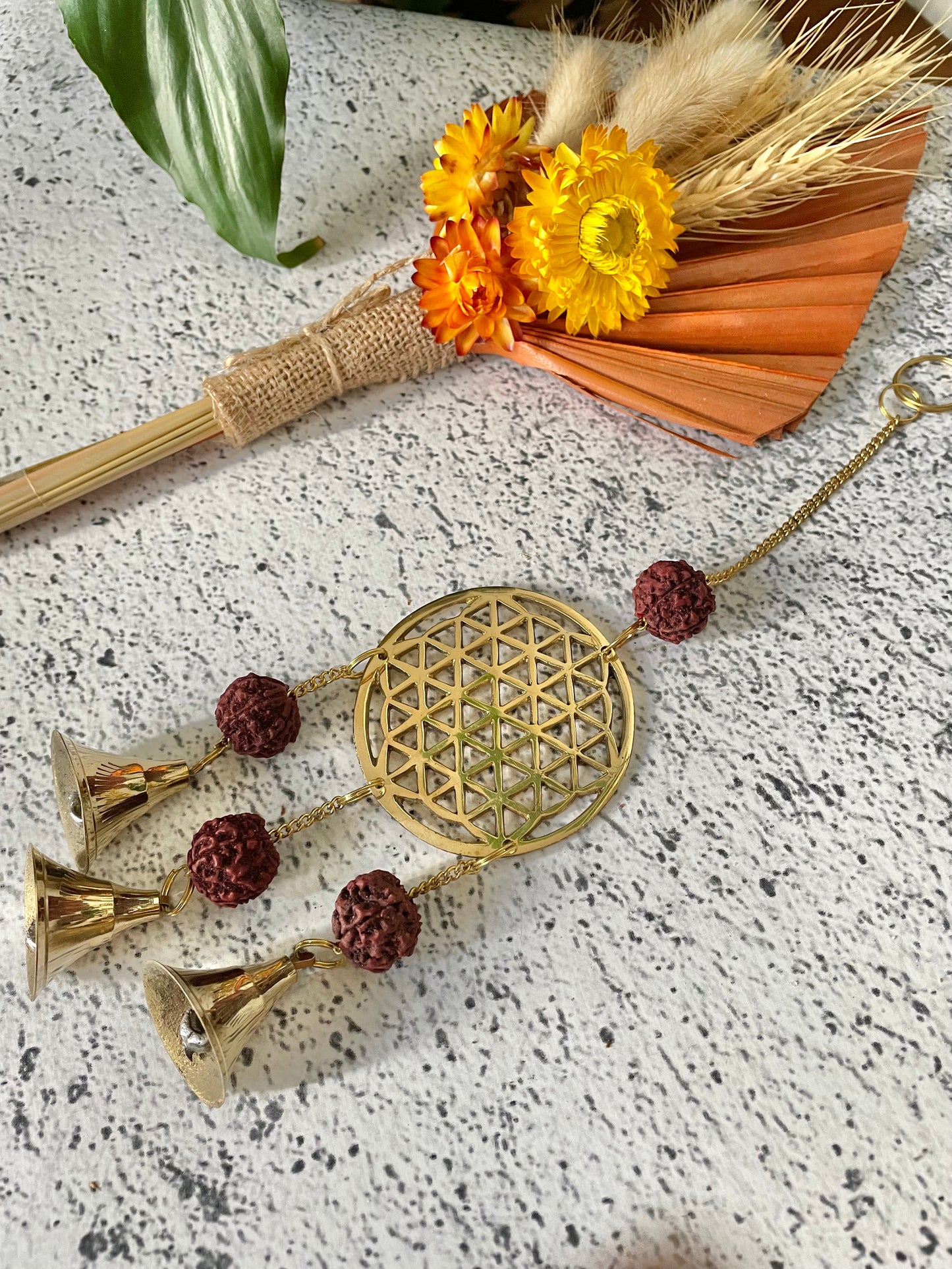 Brass Bells - Rudraksha Blessings