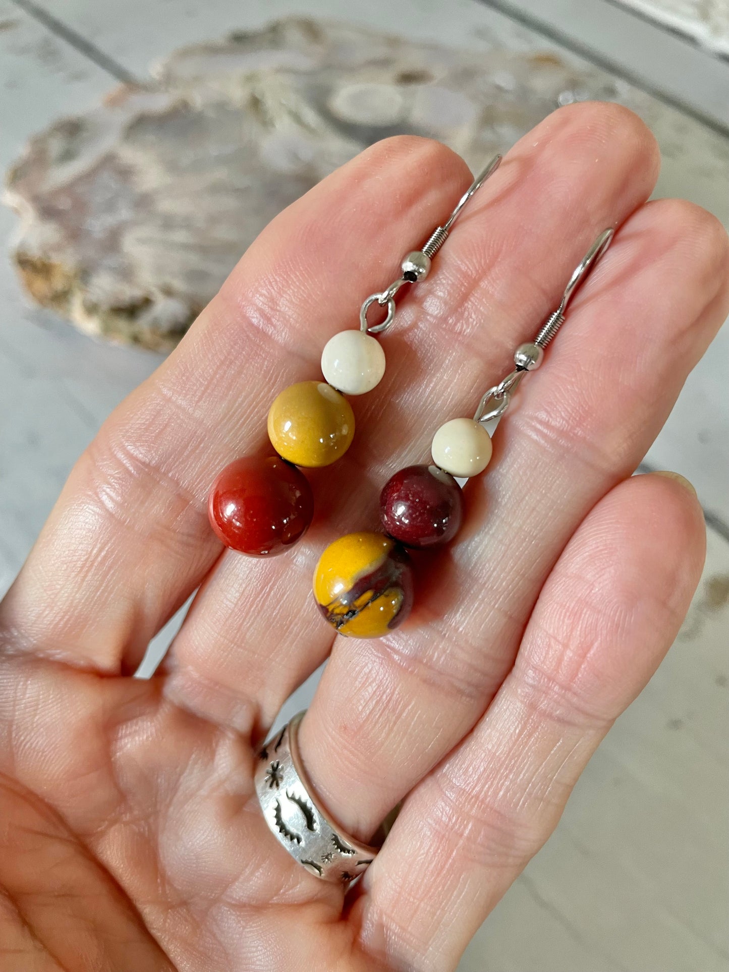 Mookaite Dangles ~ Stainless Steel Hooks