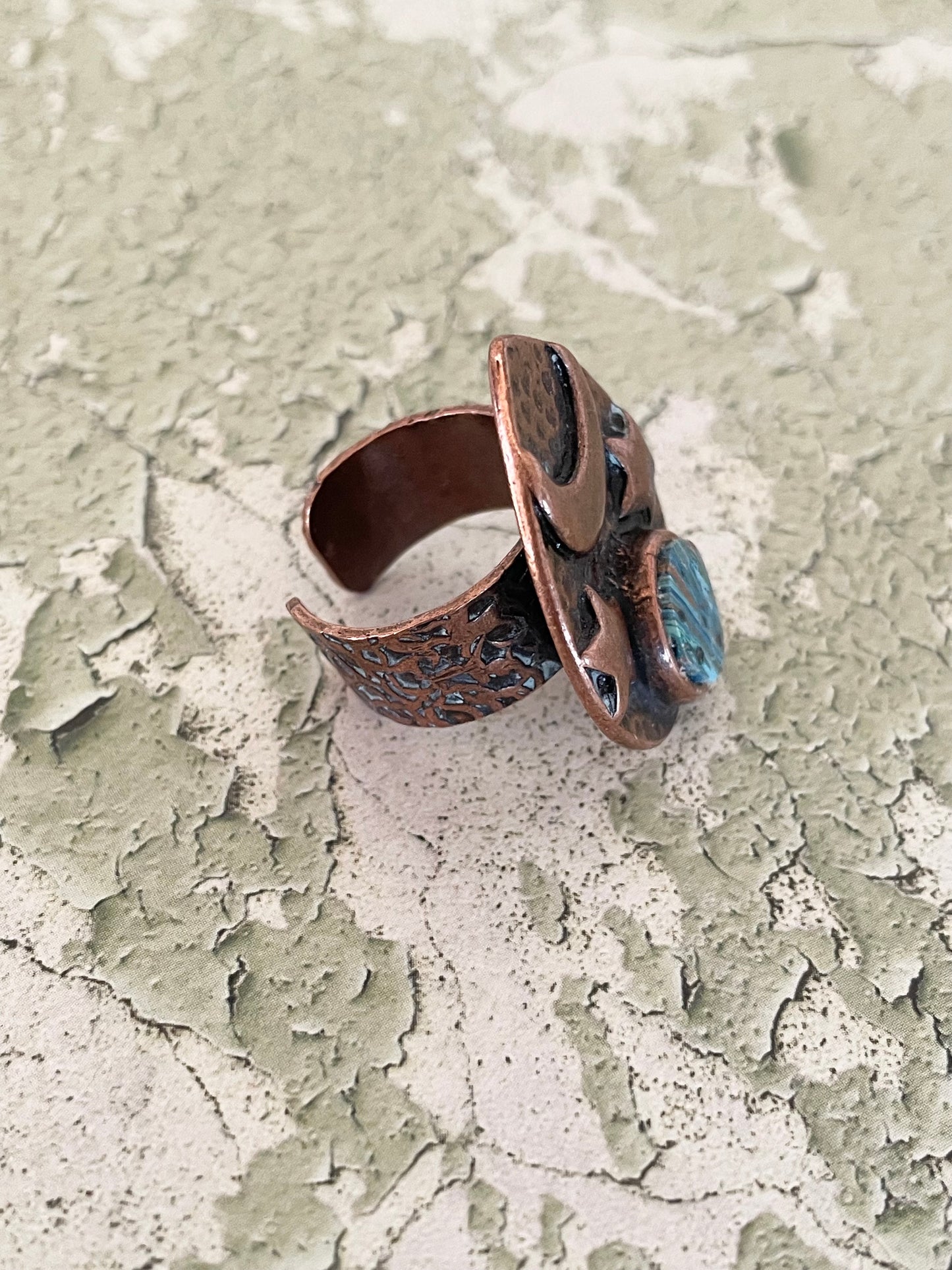Copper Ring ~ Calcite Calisilica