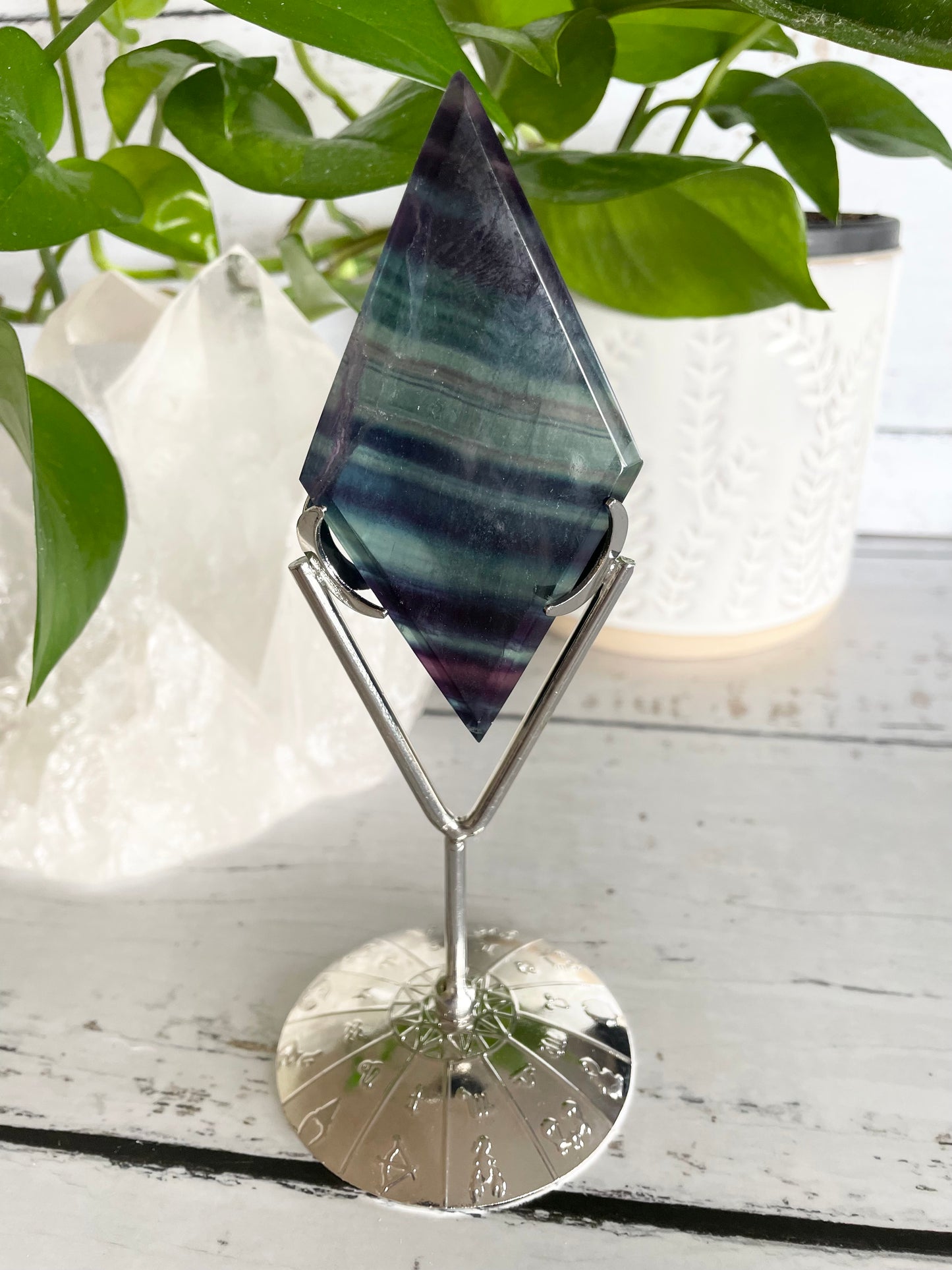 Rainbow Fluorite Diamond ~ 10