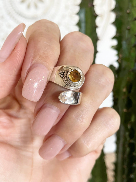 Citrine Ring - adjustable 6-10