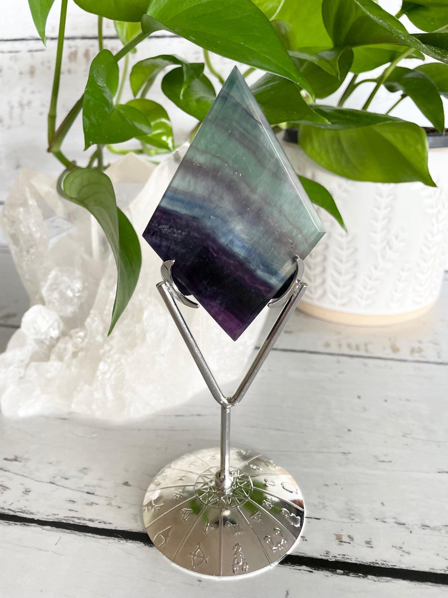 Rainbow Fluorite Diamond ~ 6