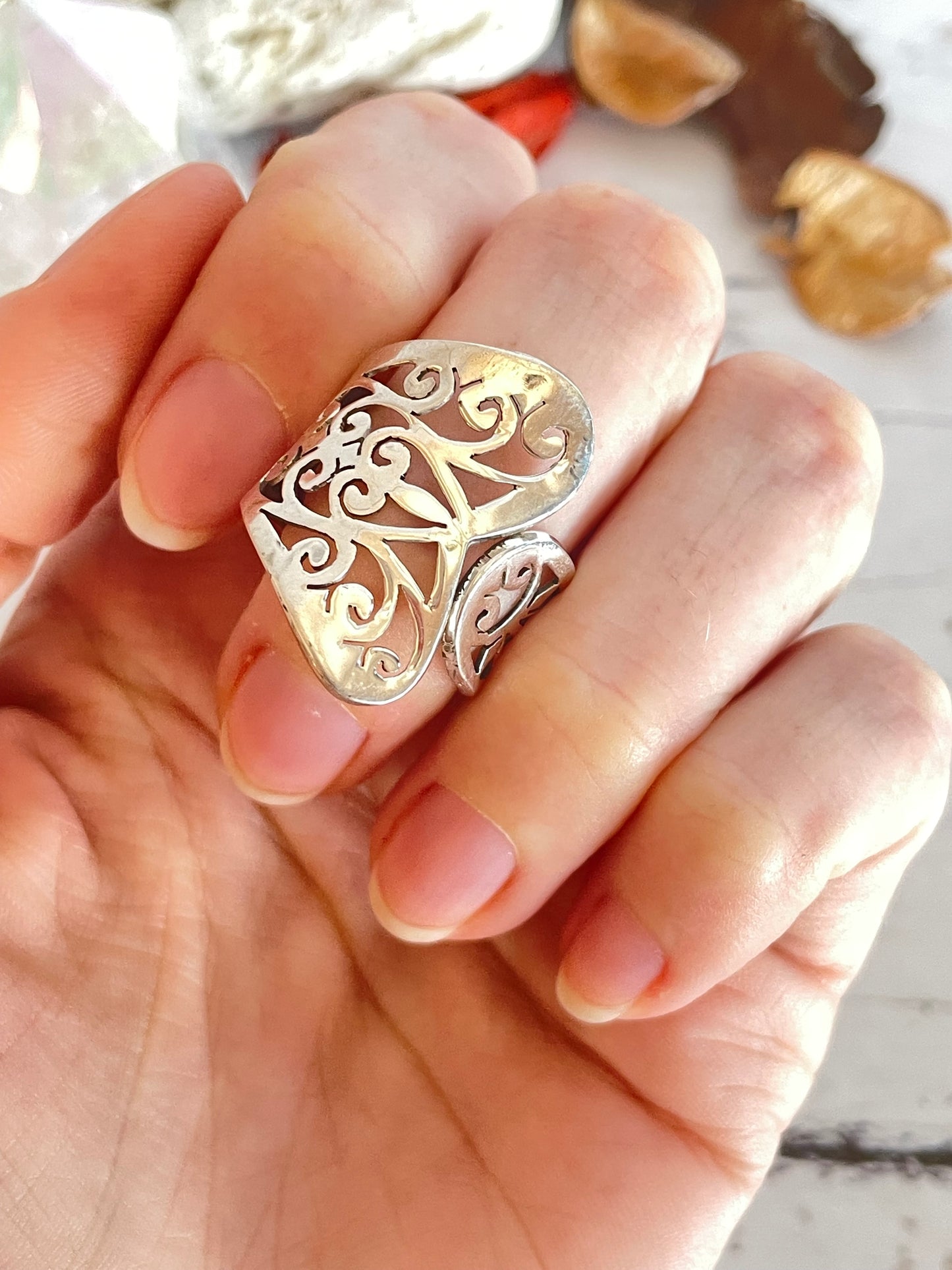 Bohemian Adjustable Silver Ring