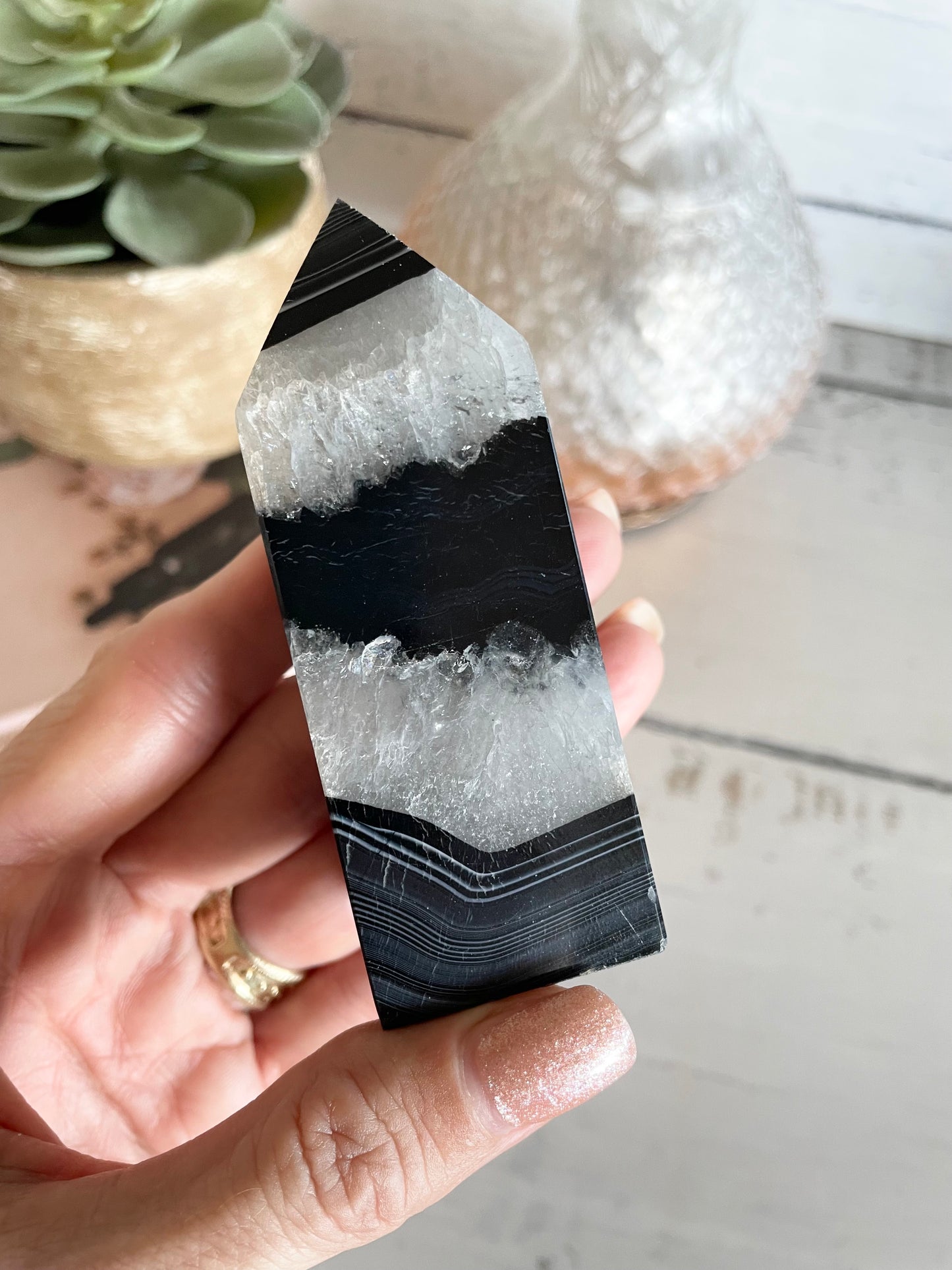 Black Agate Obelisk
