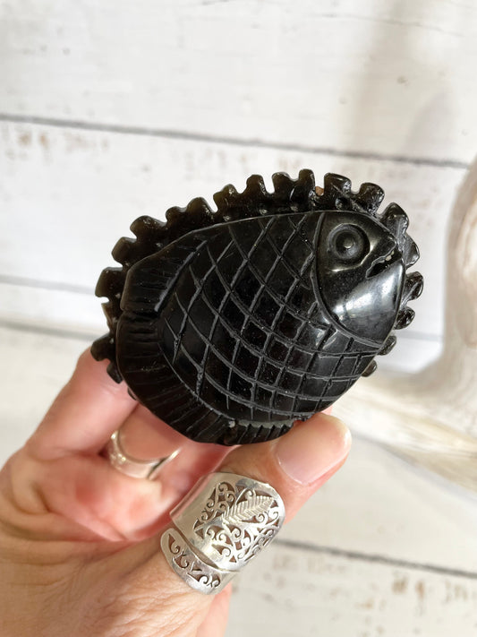 Golden Obsidian Fish