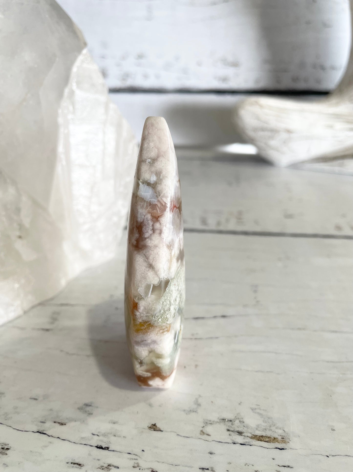 Green Flower Agate Dome