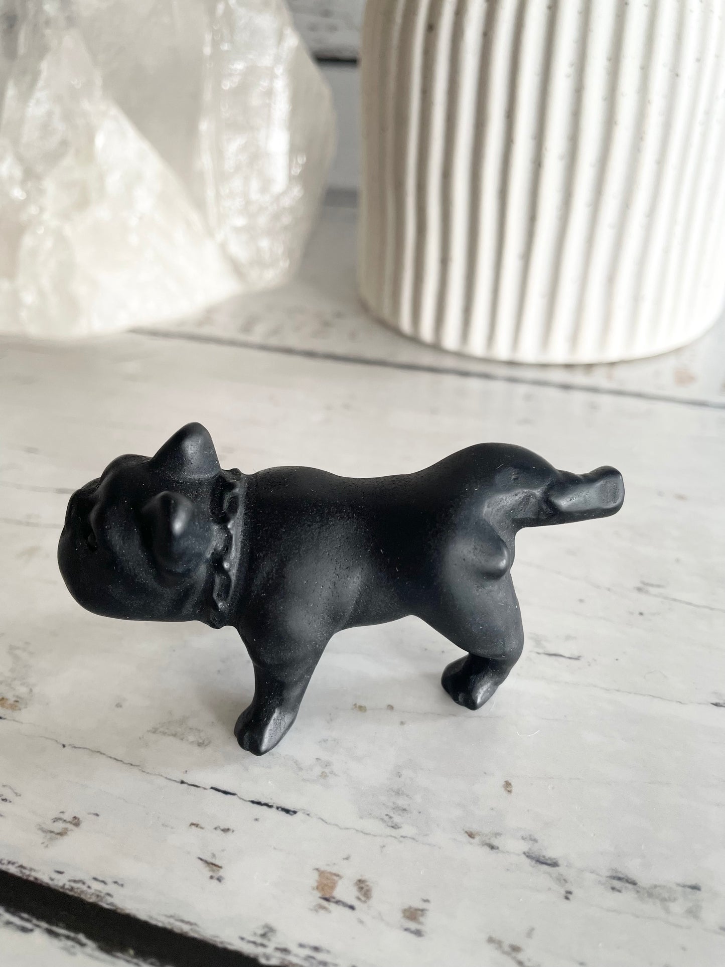 Black Obsidian Dog ~ Bulldog (wizzing boy!)