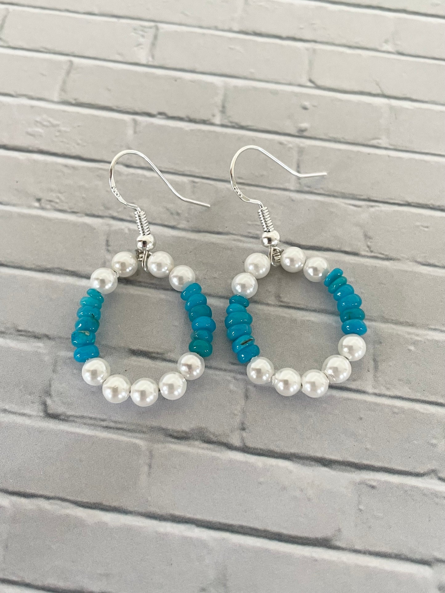 Ethiopian Opal & Pearl Silver Earrings - Handmade by Wayne