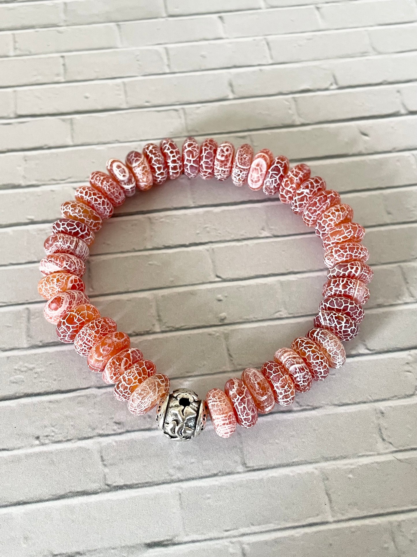 Red Agate Crackle gemstone Bracelet