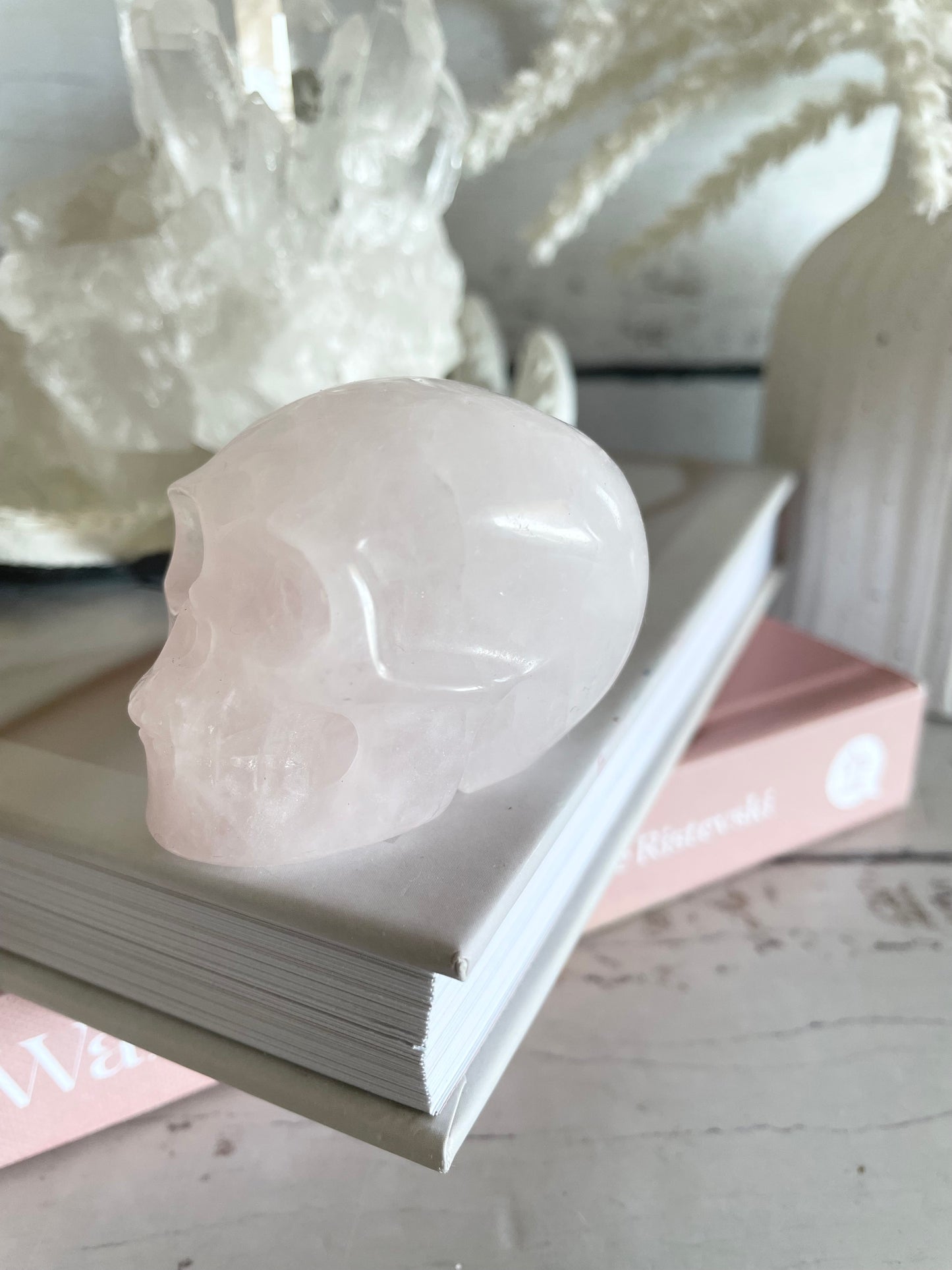 Snow Quartz Skull
